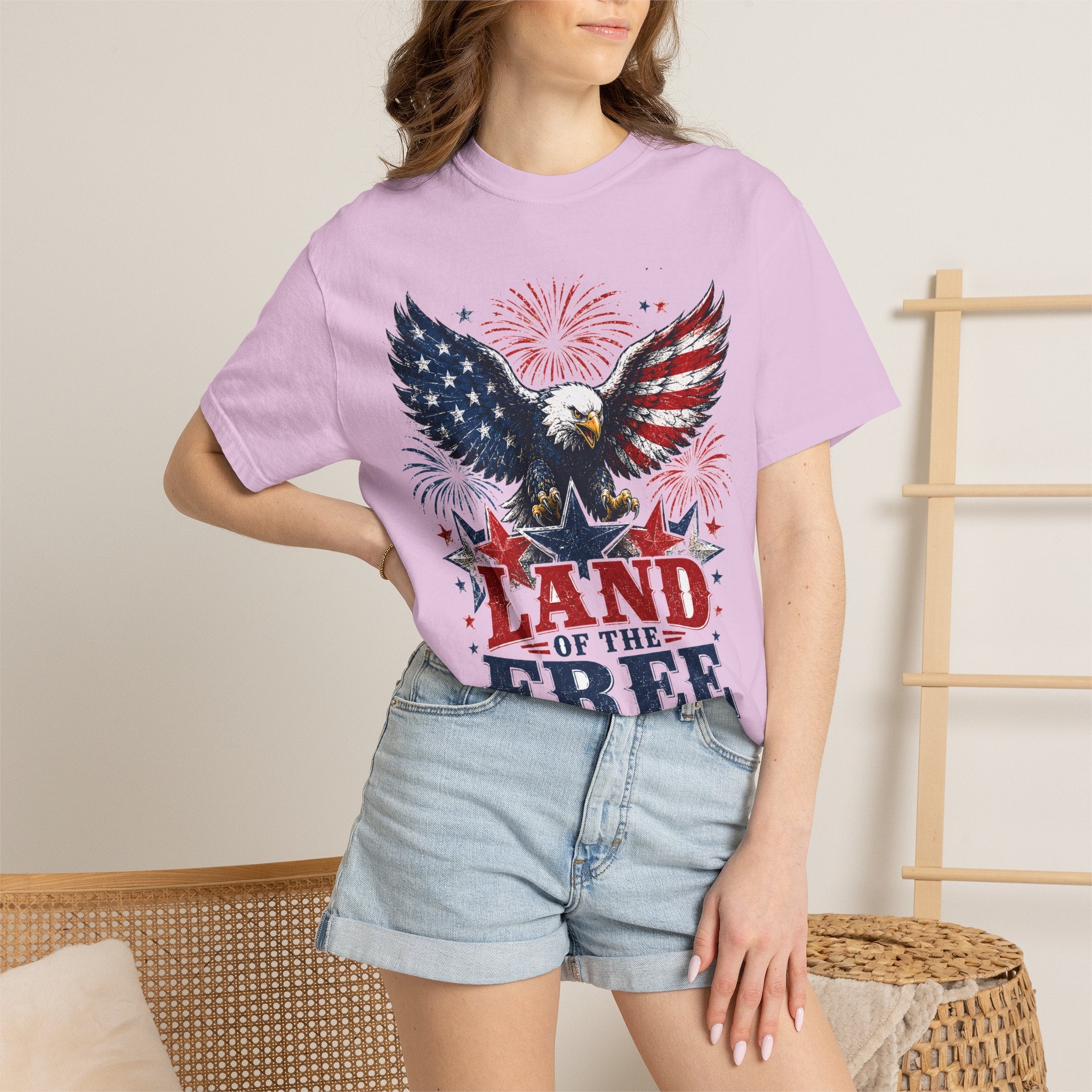 Patriotic Eagle T-Shirt — "Land of the Free, Home of the Brave"