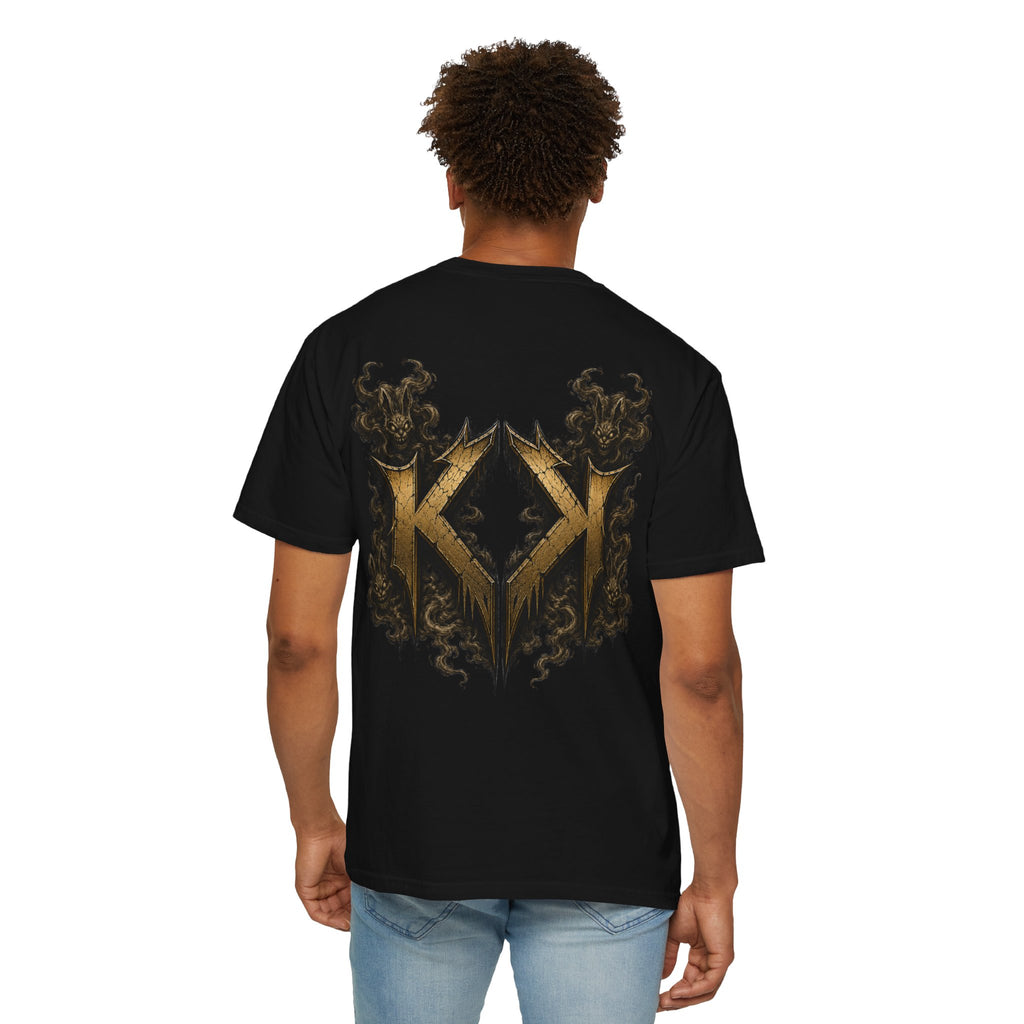Bass Ackwards Graphic T‑Shirt — Heavy Metal Band Skull Design