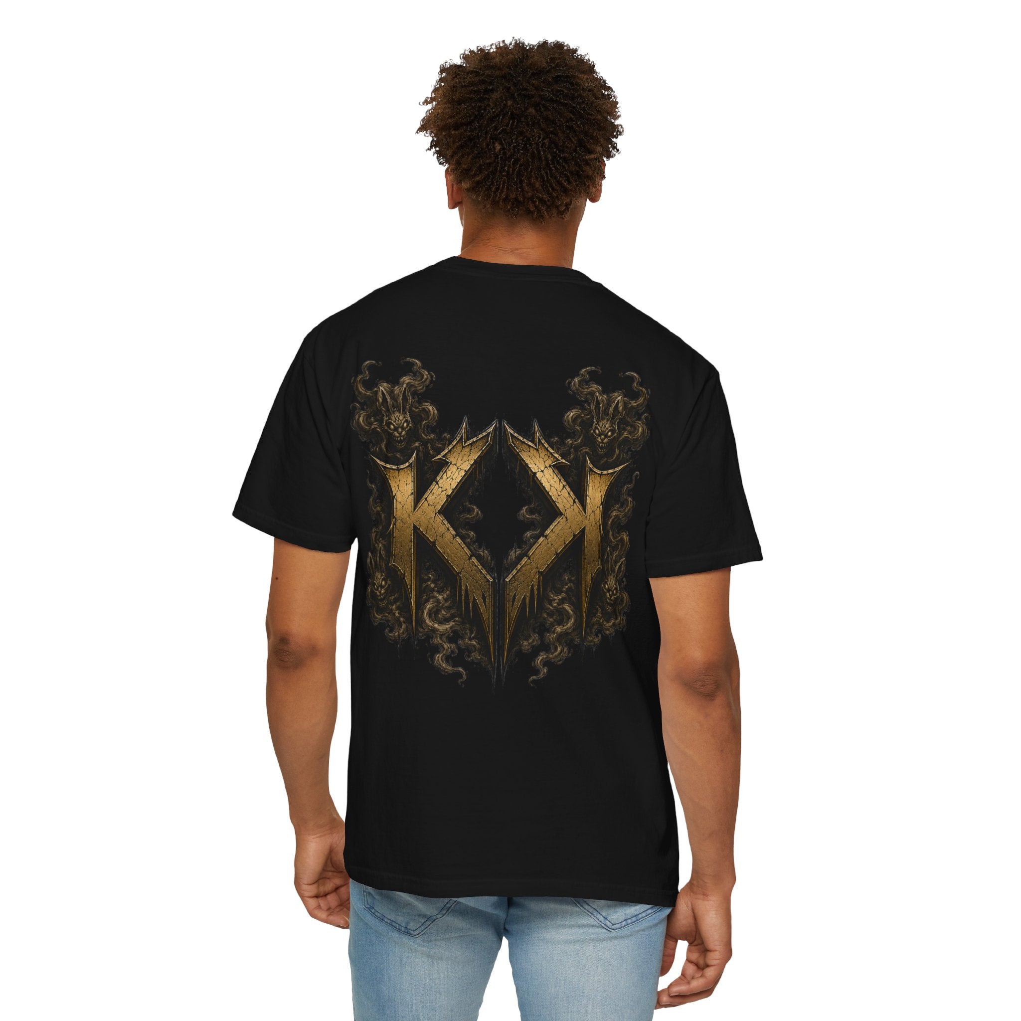 Bass Ackwards Graphic T‑Shirt — Heavy Metal Band Skull Design