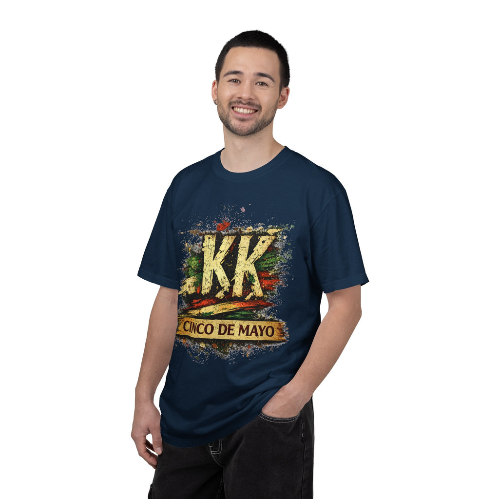 Cinco de Mayo Graphic T-Shirt — 'KK' Distressed Mexican Flag Design