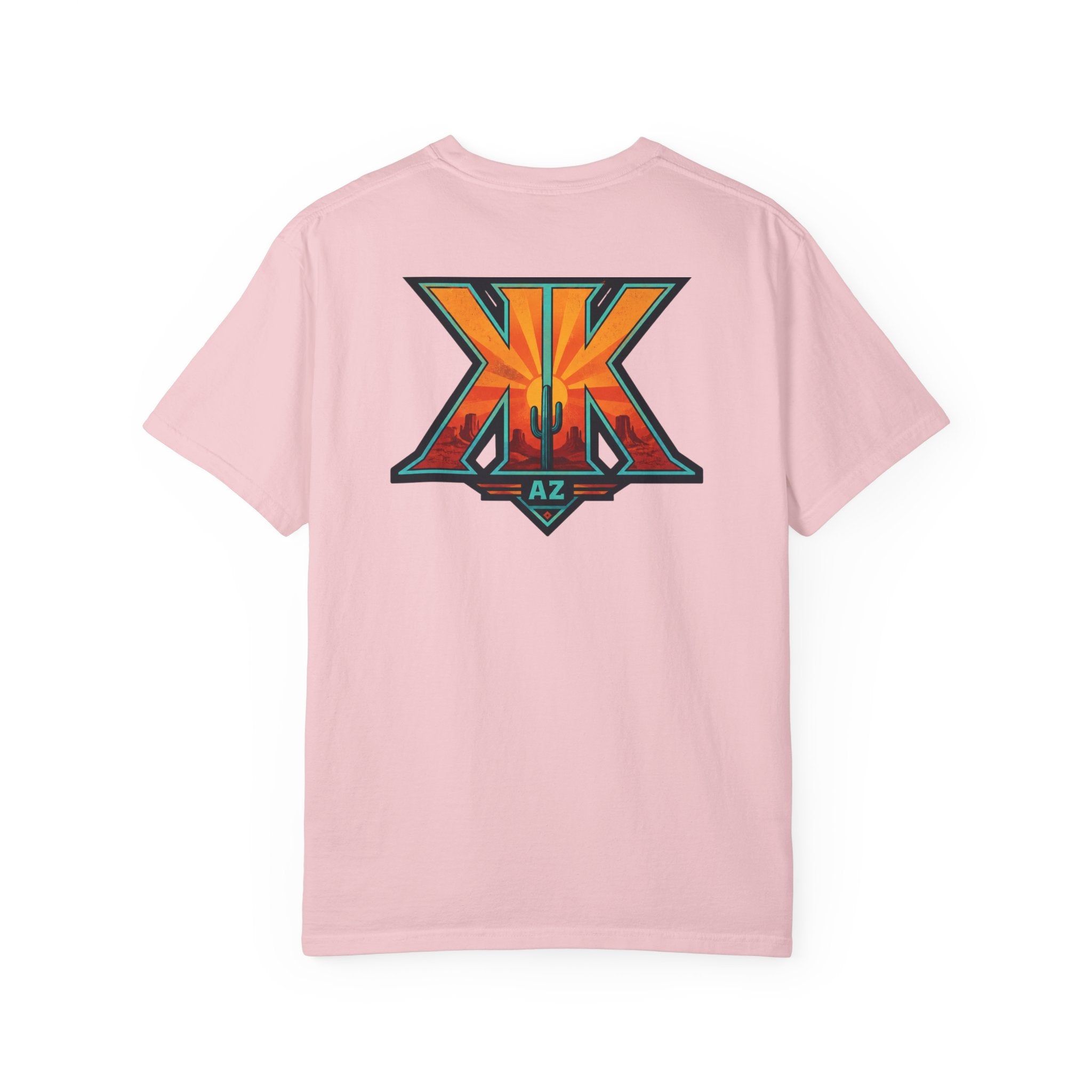 Arizona Desert Graphic T-Shirt — 'Arizona Dry Heat Wet Drop' Retro Cactus Sunset Tee