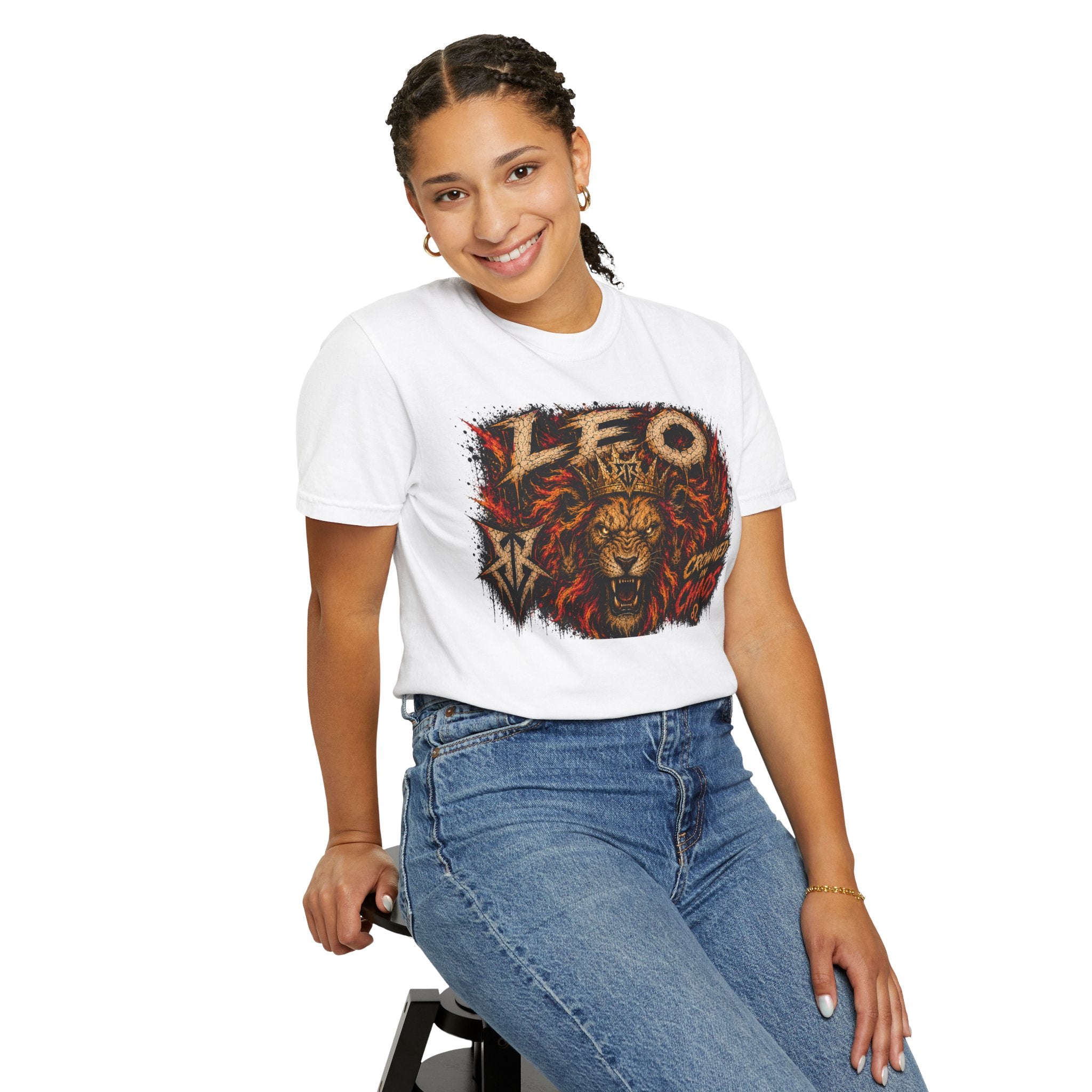 Crowned Chaos Lion Graphic T-Shirt