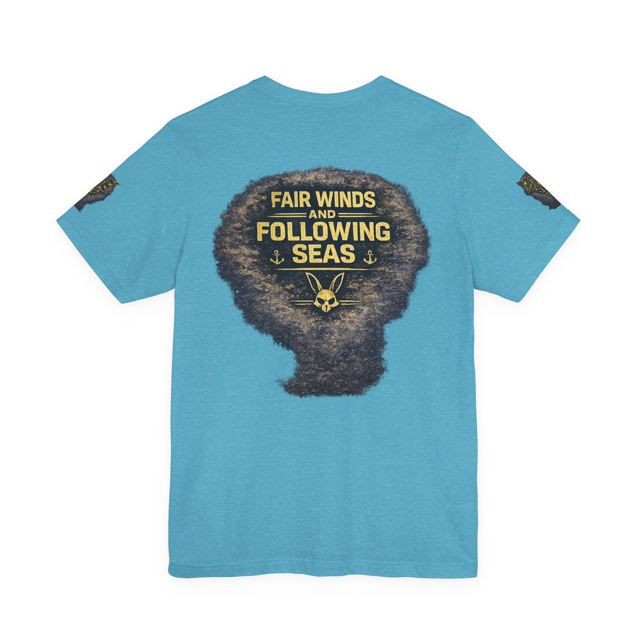 Navy 'Silence Is Power' Skull Anchor Tee — Fair Winds & Following Seas Back Graphic