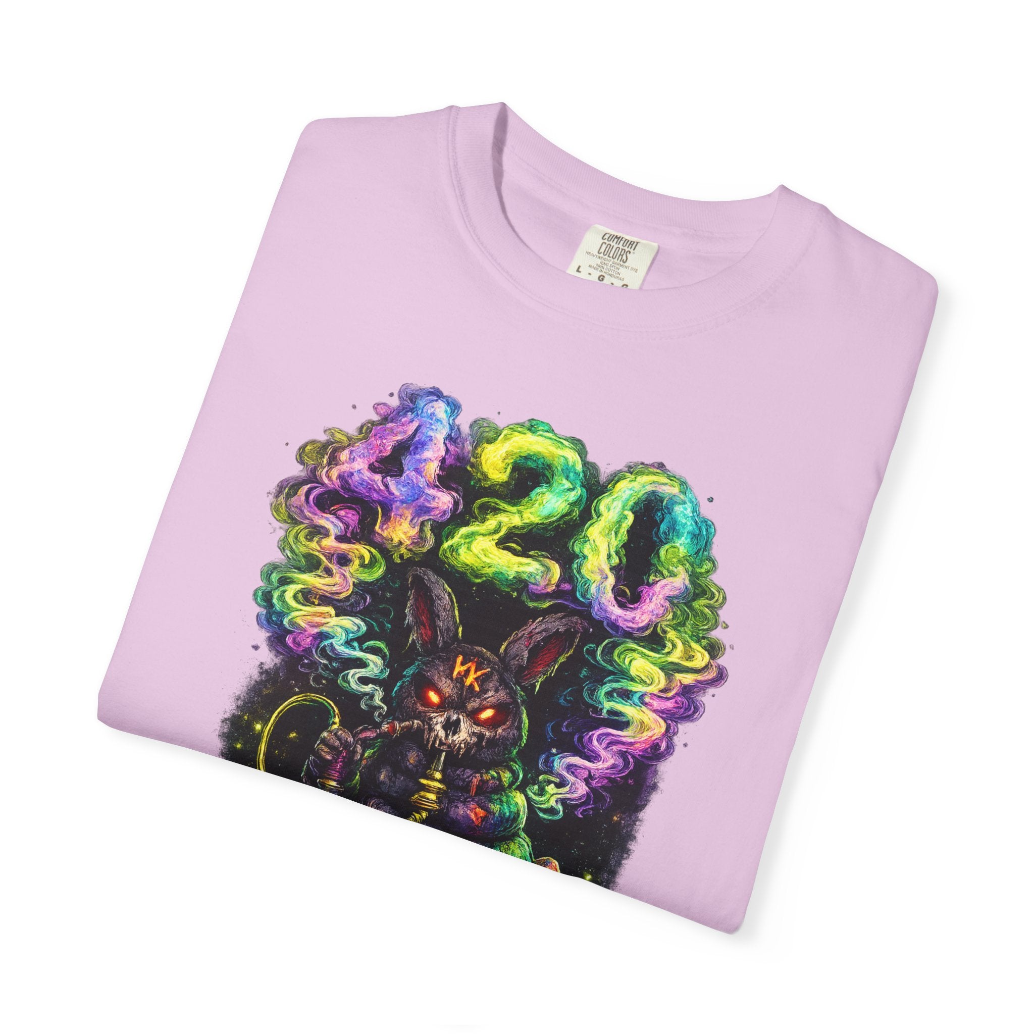 420 Psychedelic Cat T-Shirt — Colorful Mushroom Smoke Graphic