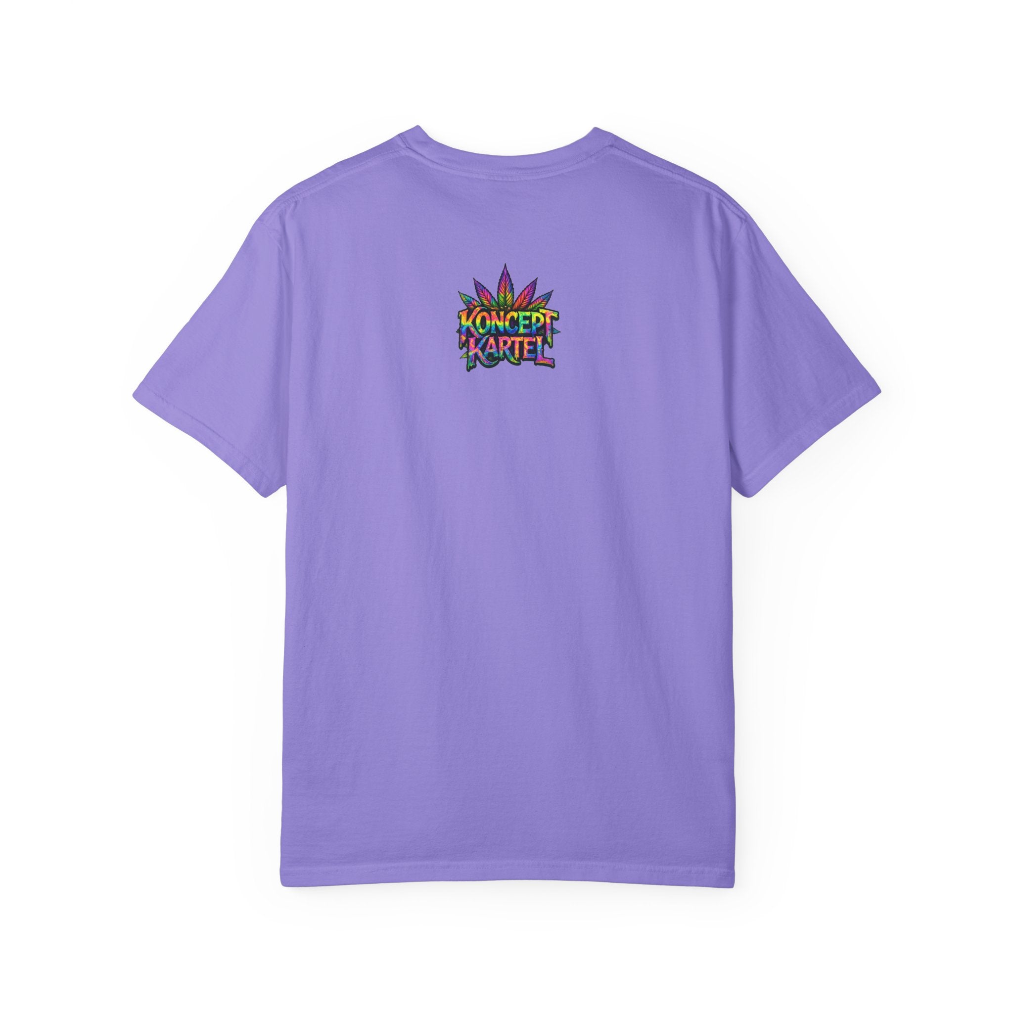420 Psychedelic Cat T-Shirt — Colorful Mushroom Smoke Graphic