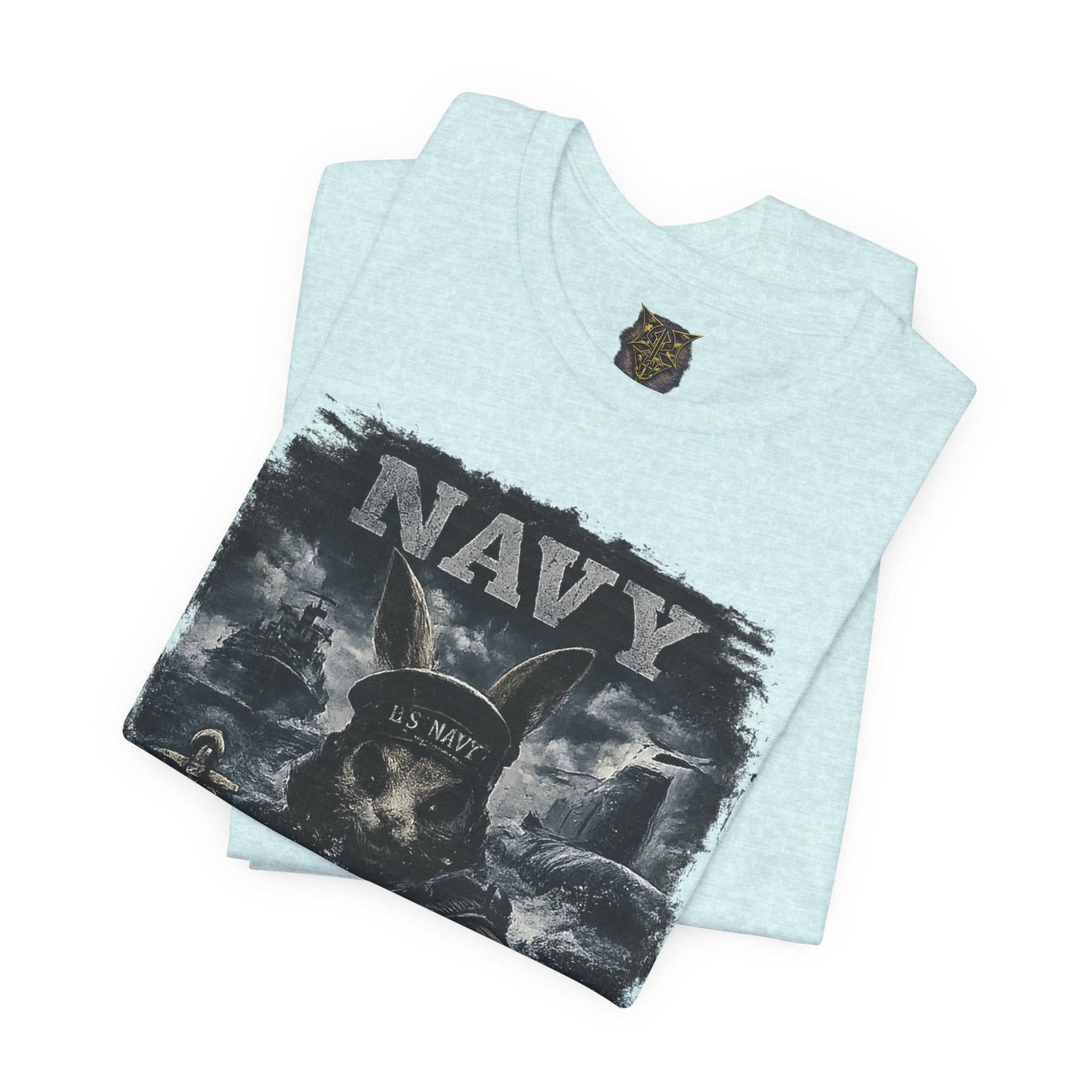 Navy 'Silence Is Power' Skull Anchor Tee — Fair Winds & Following Seas Back Graphic