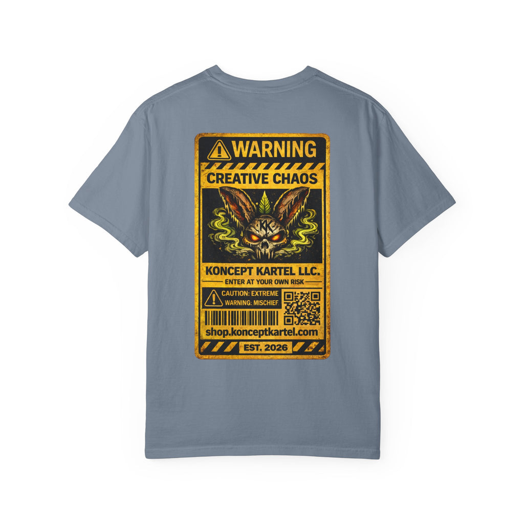 T-Shirt — Koncept Kartel “Warning: Creative Chaos” Graphic Tee