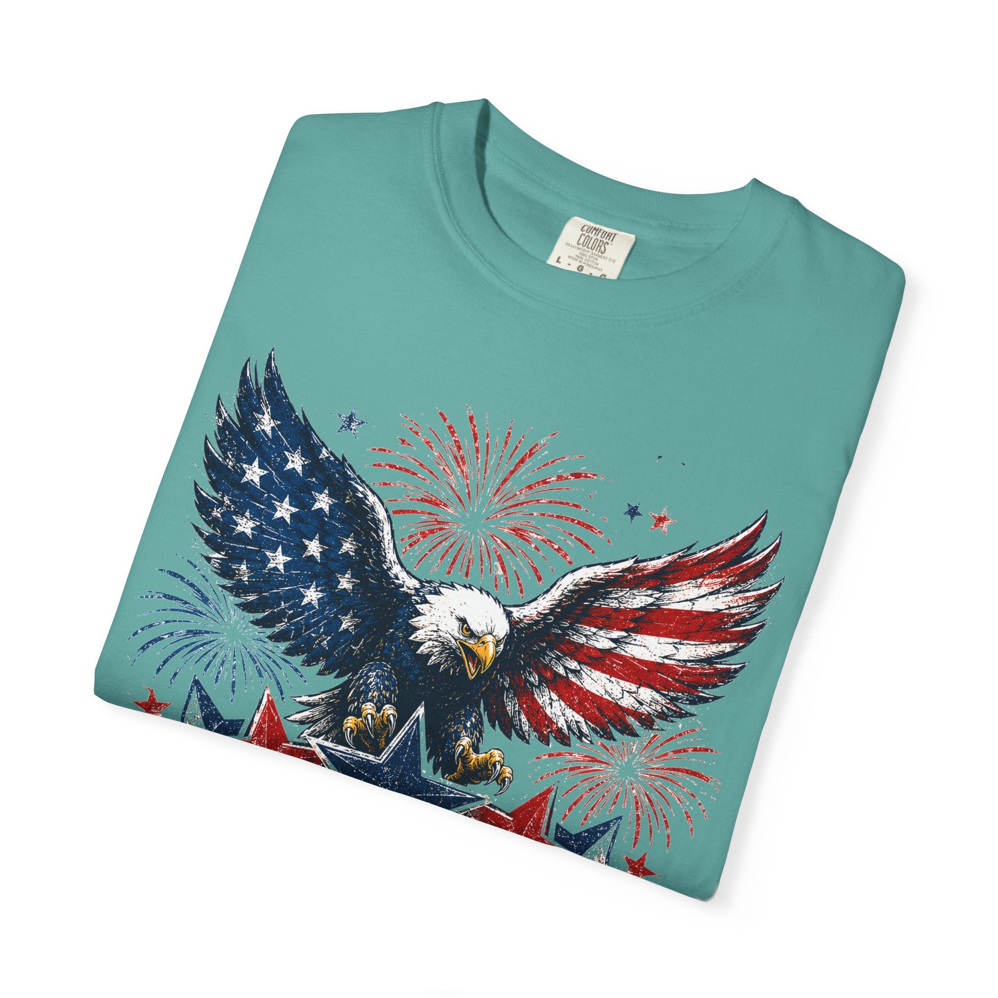 Patriotic Eagle T-Shirt — "Land of the Free, Home of the Brave"