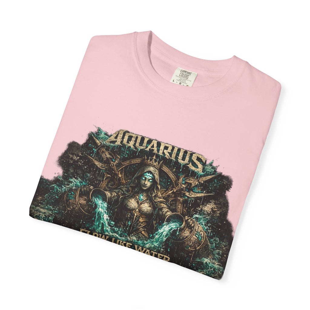 Aquarius Zodiac T-shirt — “Flow Like Water” Astrological Graphic Tee