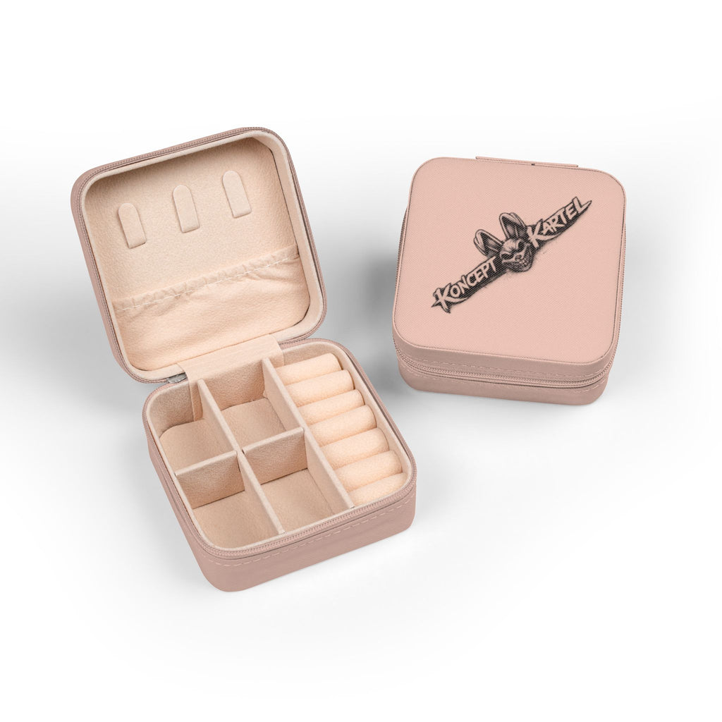 Compact Pink Jewelry Travel Case — Soft Zipper Organizer for Rings, Earrings & Necklaces
