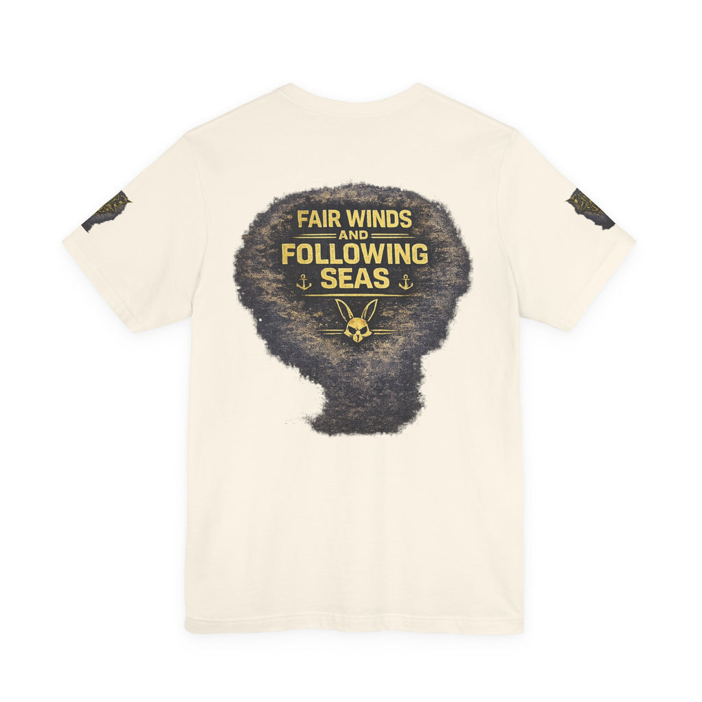 Navy 'Silence Is Power' Skull Anchor Tee — Fair Winds & Following Seas Back Graphic