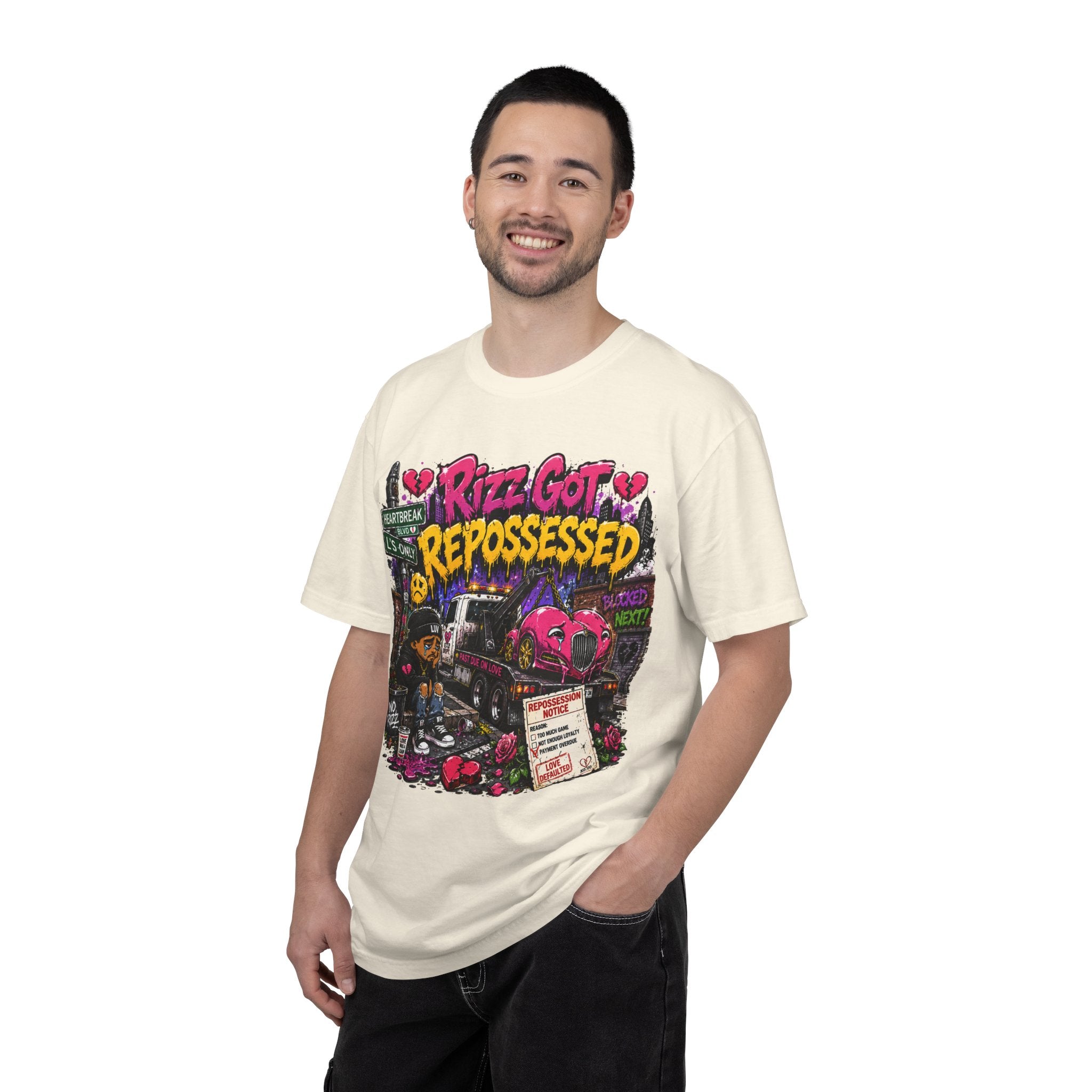 Repossession Comic Art T-Shirt — “Rizz Got Repossessed” Graphic Tee