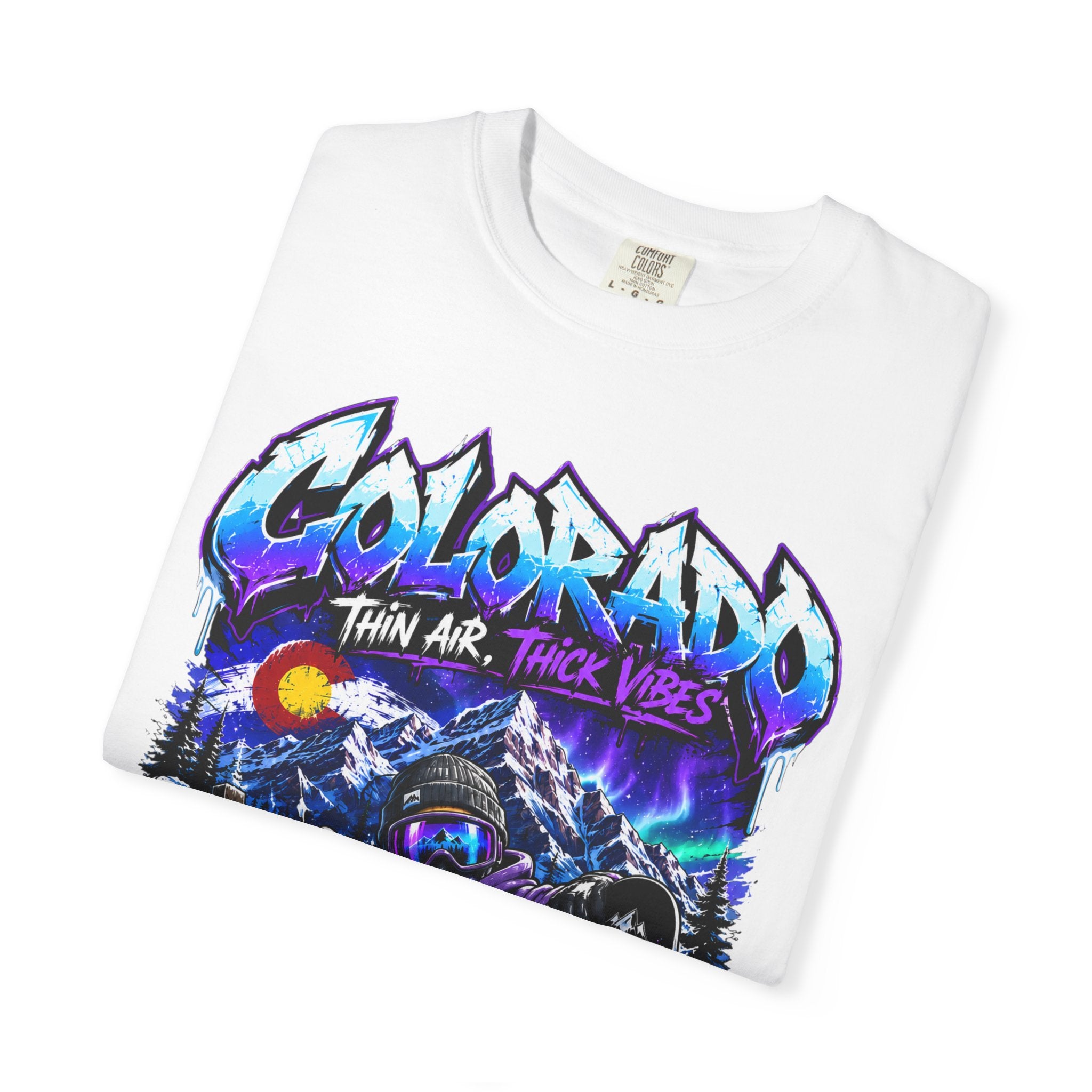 Colorado Ski & Snowboard T-Shirt — Think Air, Thick Vibes Graphic Tee