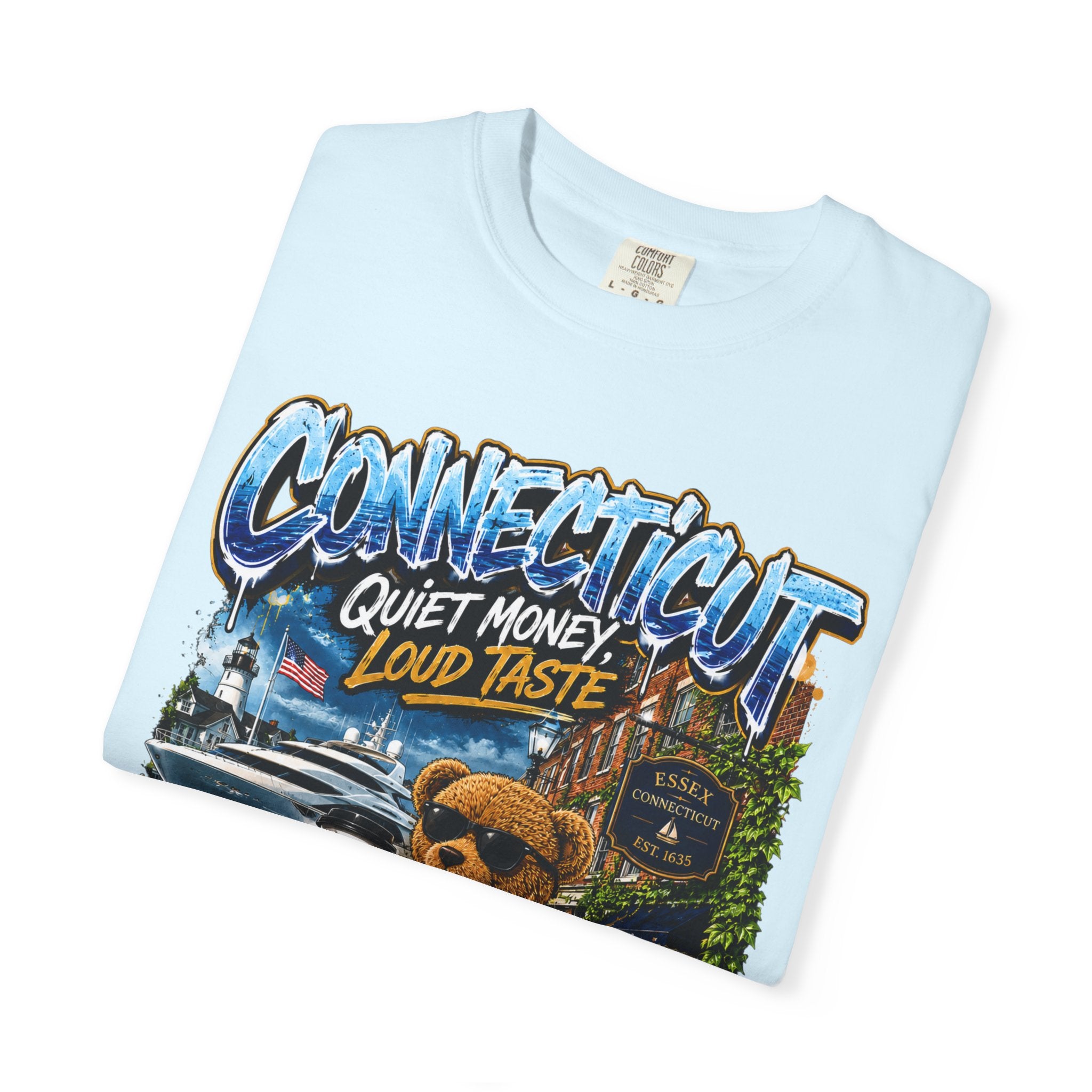 Connecticut Bear Vintage T-Shirt — "Quiet Money, Loud Taste" Graphic Tee