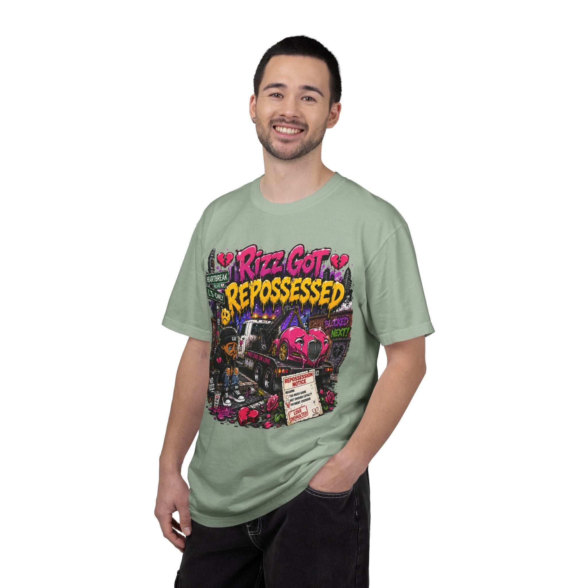 Repossession Comic Art T-Shirt — “Rizz Got Repossessed” Graphic Tee
