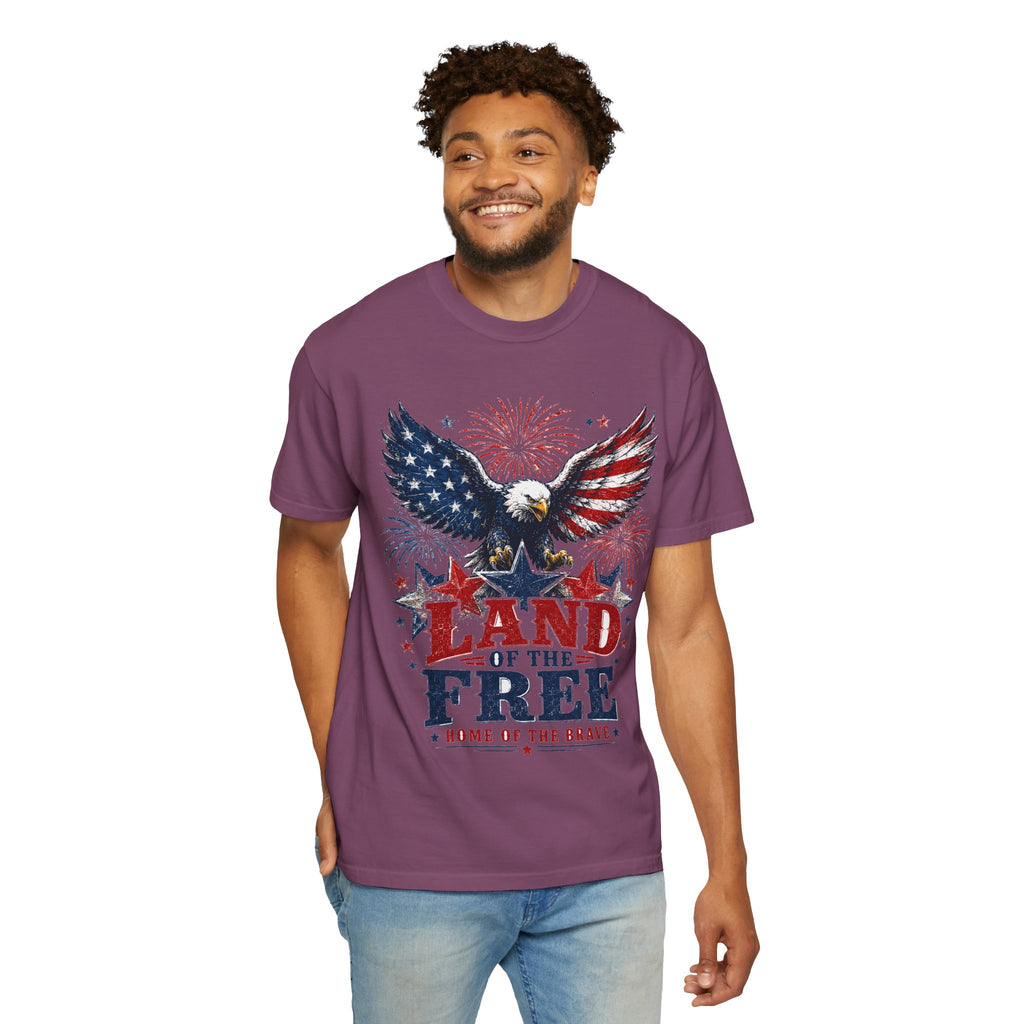 Patriotic Eagle T-Shirt — "Land of the Free, Home of the Brave"