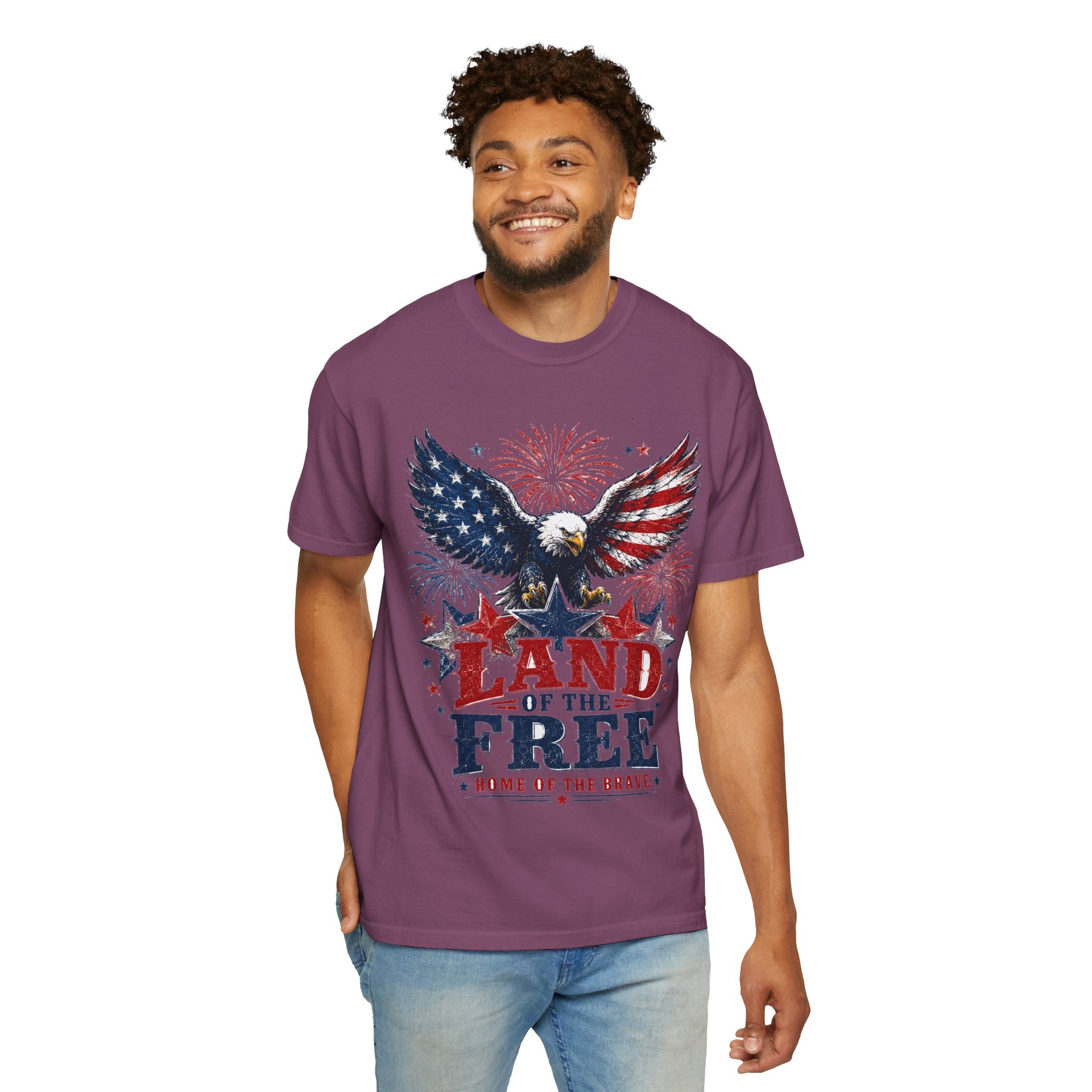 Patriotic Eagle T-Shirt — "Land of the Free, Home of the Brave"