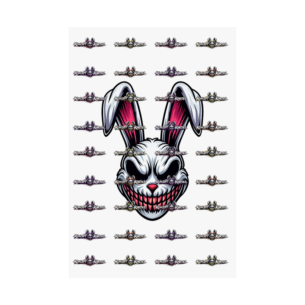 Creepy Smiling Bunny Poster — Horror Rabbit Matte Vertical Wall Art