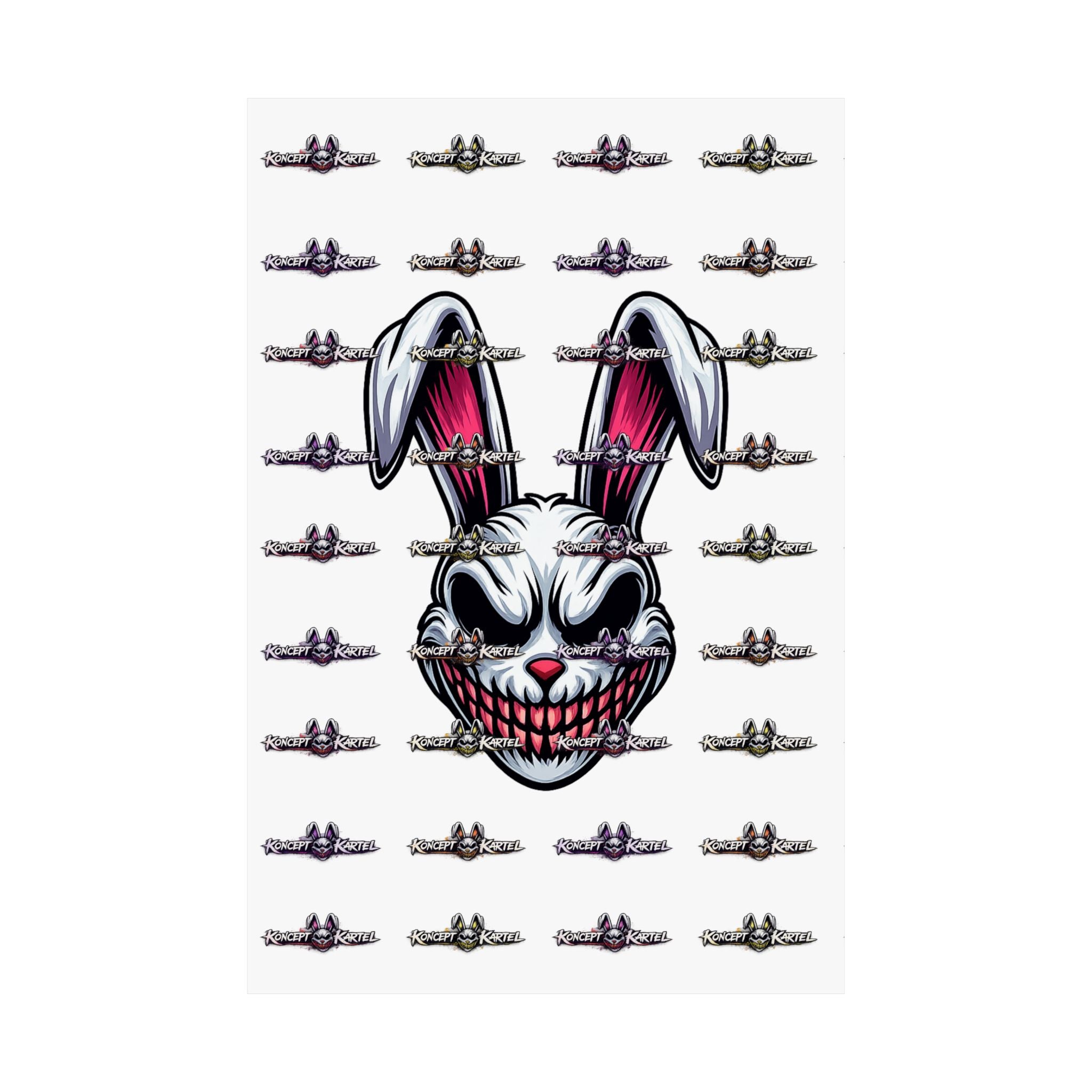 Creepy Smiling Bunny Poster — Horror Rabbit Matte Vertical Wall Art