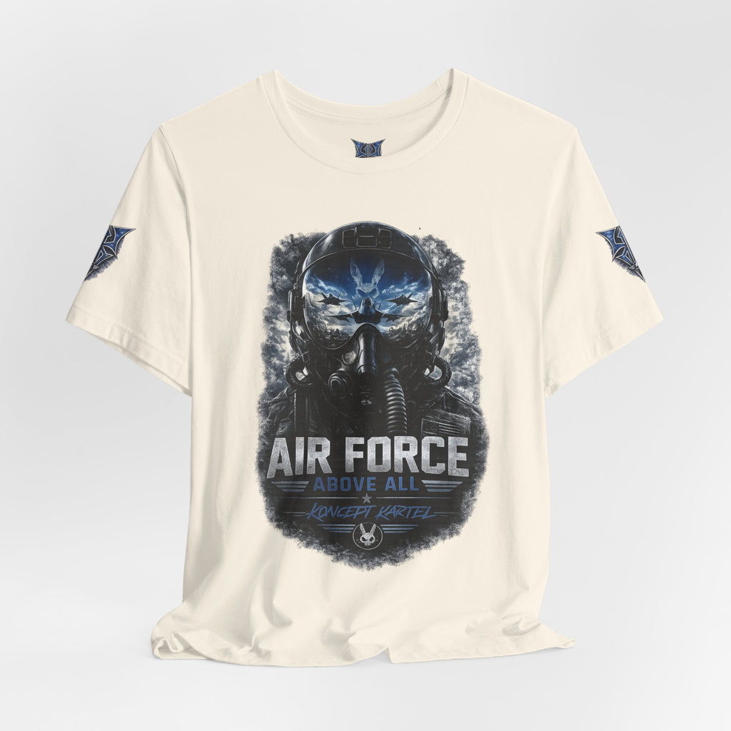Air Force Pilot Mask Tee — "Air Force Above All" Military Aviation T-Shirt