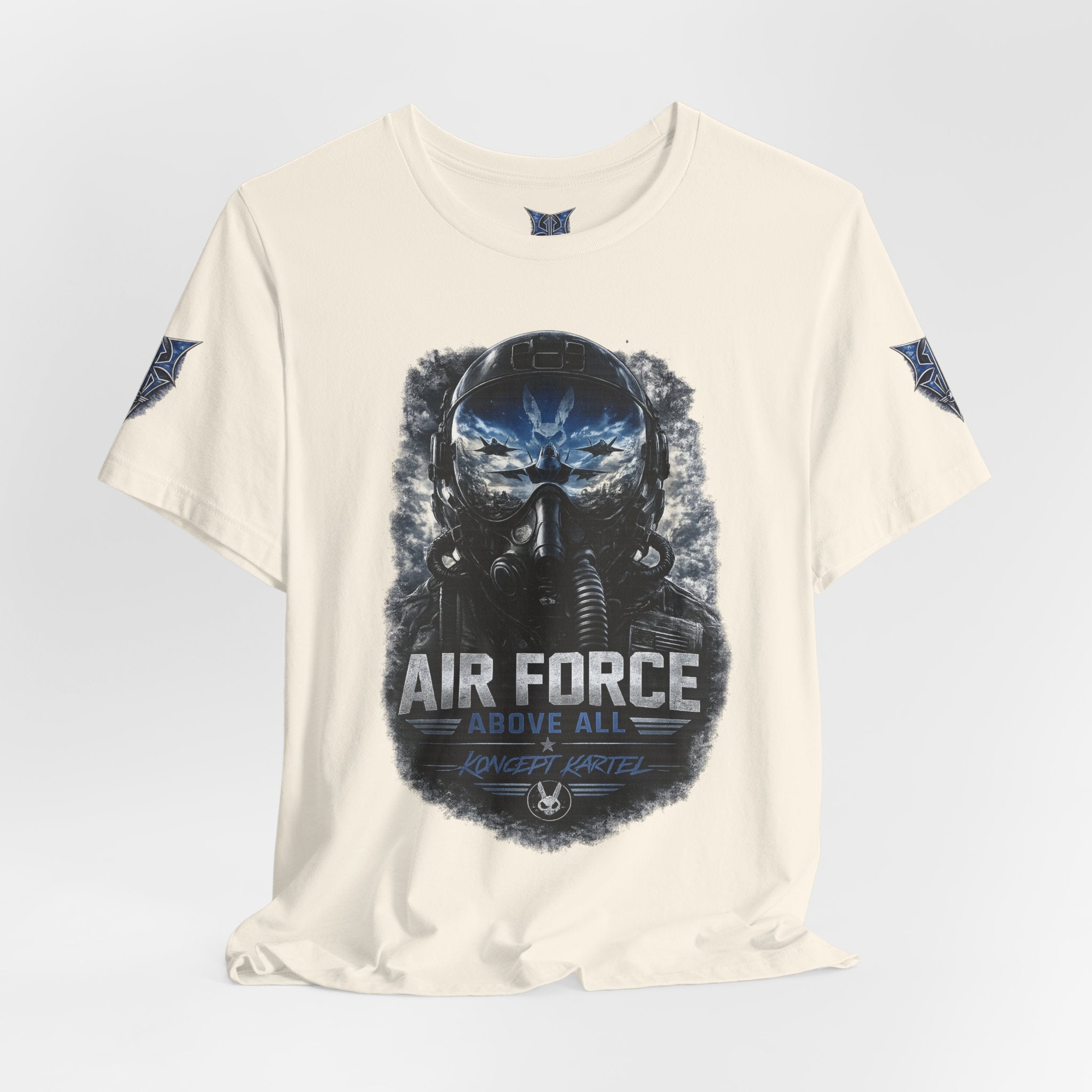 Air Force Pilot Mask Tee — "Air Force Above All" Military Aviation T-Shirt