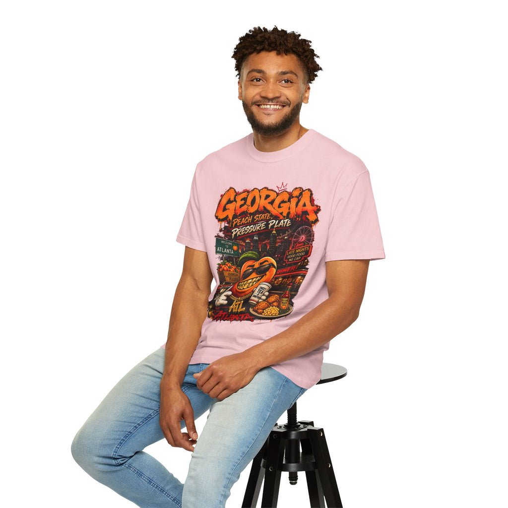 Georgia Peach Vintage Graphic T-Shirt — Atlanta Street Food & Peach State Design