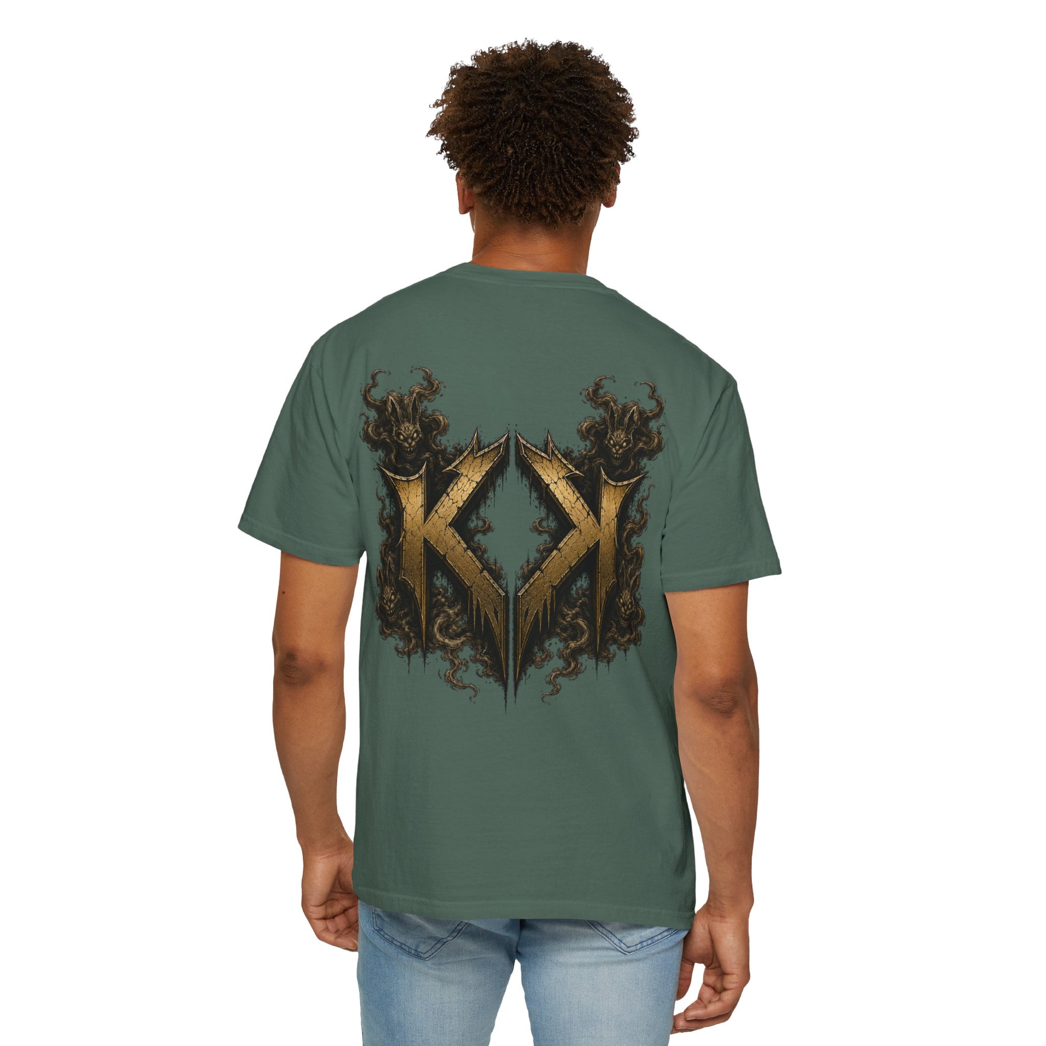 Bass Ackwards Graphic T‑Shirt — Heavy Metal Band Skull Design