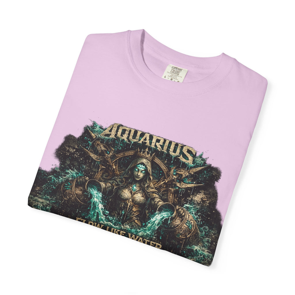 Aquarius Zodiac T-shirt — “Flow Like Water” Astrological Graphic Tee