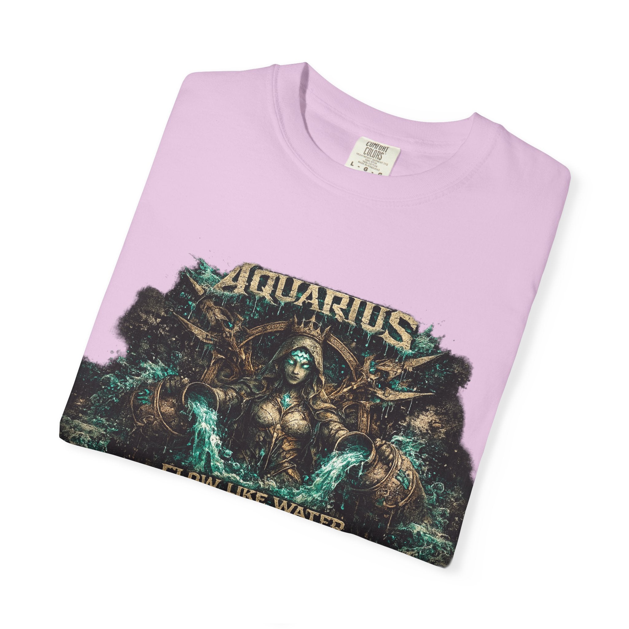 Aquarius Zodiac T-shirt — “Flow Like Water” Astrological Graphic Tee