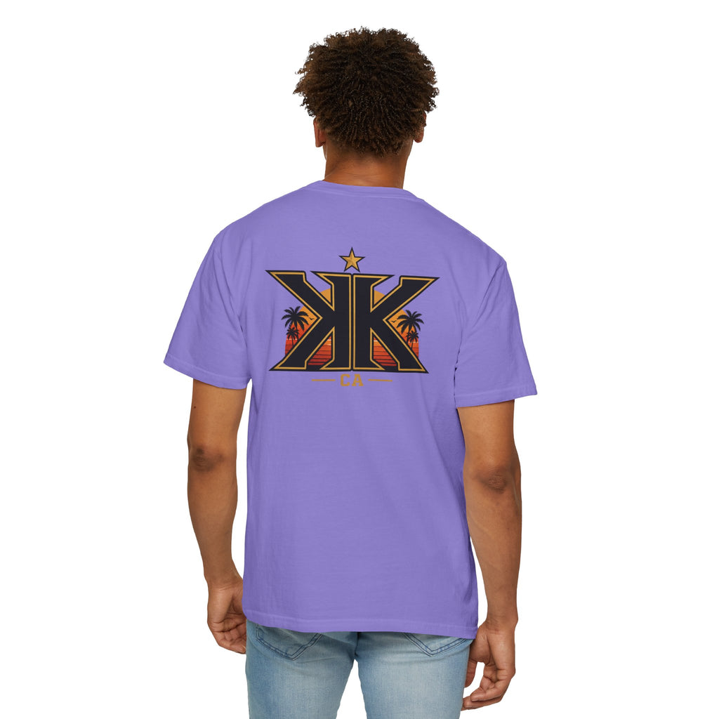 California West Coast Graphic T-Shirt — "California Hella" Vintage Sunset Car Design