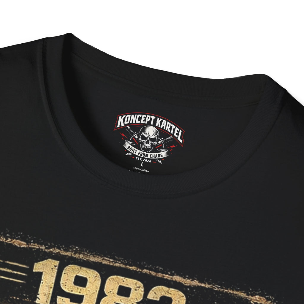 1982 Retro Radio T-Shirt — Vintage Cassette & Boombox Graphic Tee