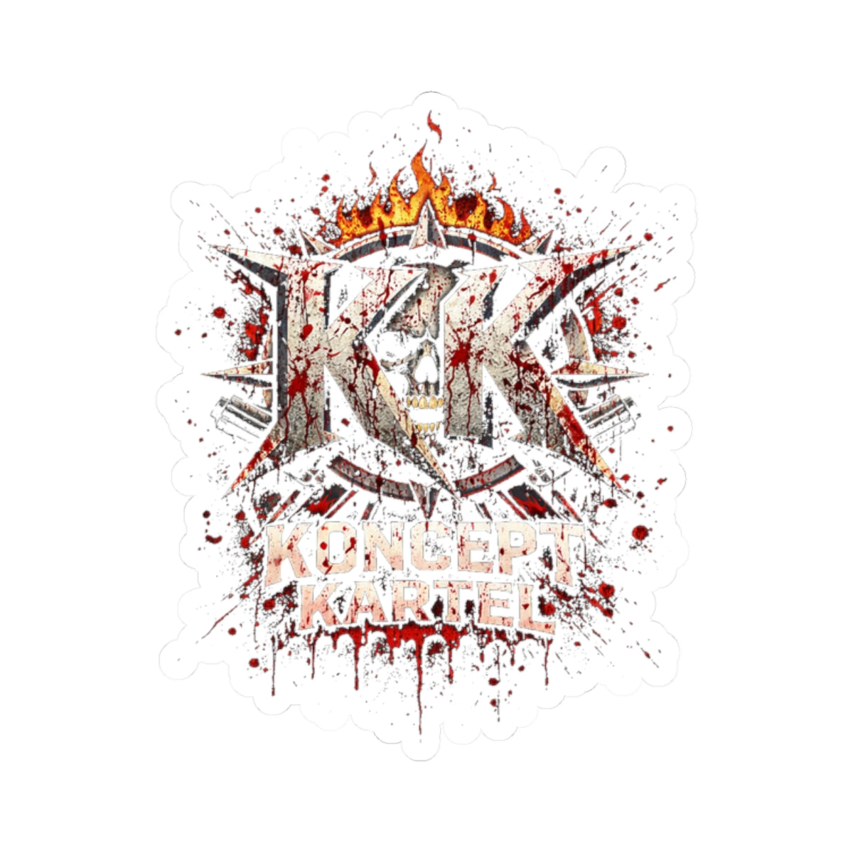 Koncert Karte Blood Splatter Kiss-Cut Sticker — Heavy Metal Band Logo Sticker