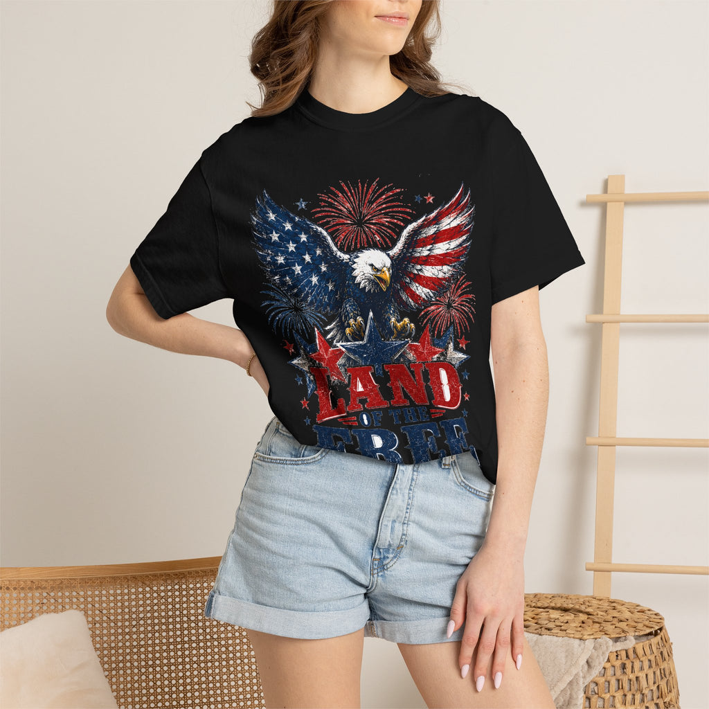 Patriotic Eagle T-Shirt — "Land of the Free, Home of the Brave"