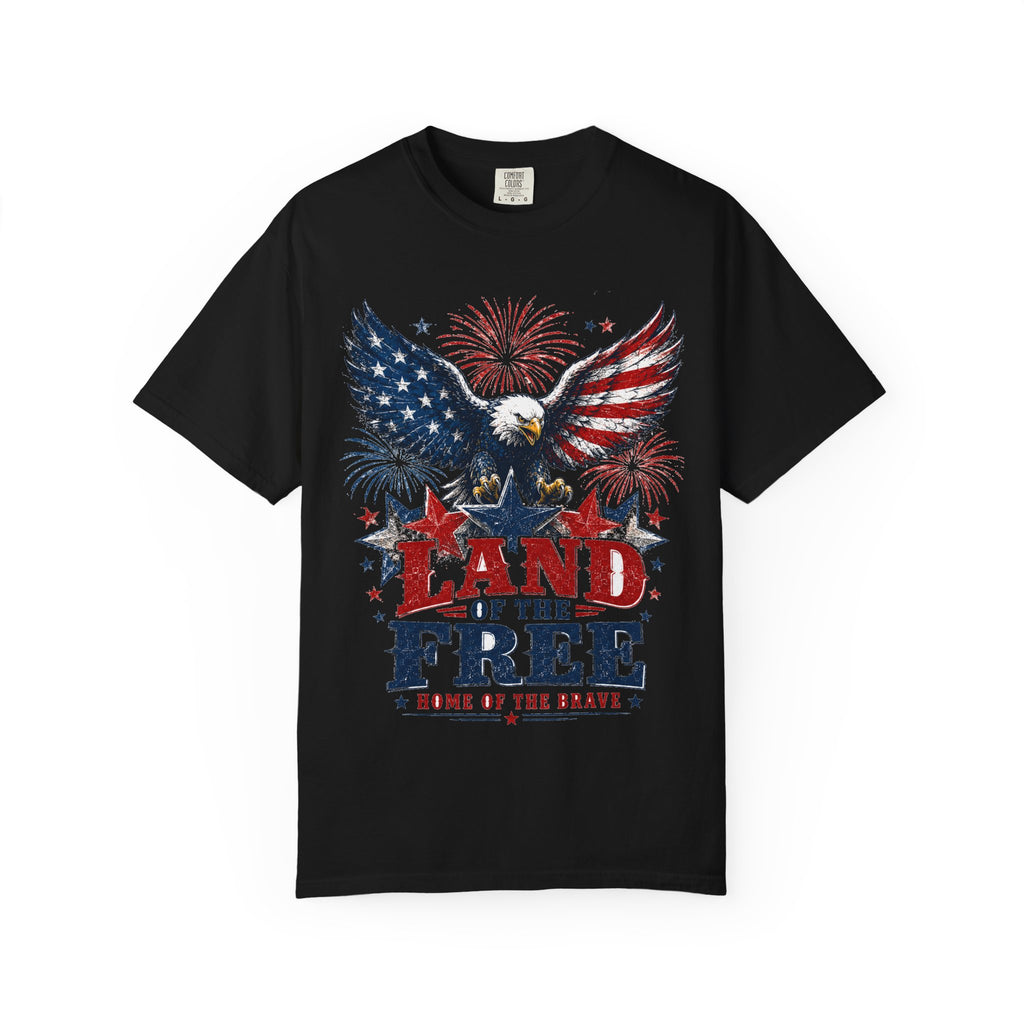 Patriotic Eagle T-Shirt — "Land of the Free, Home of the Brave"