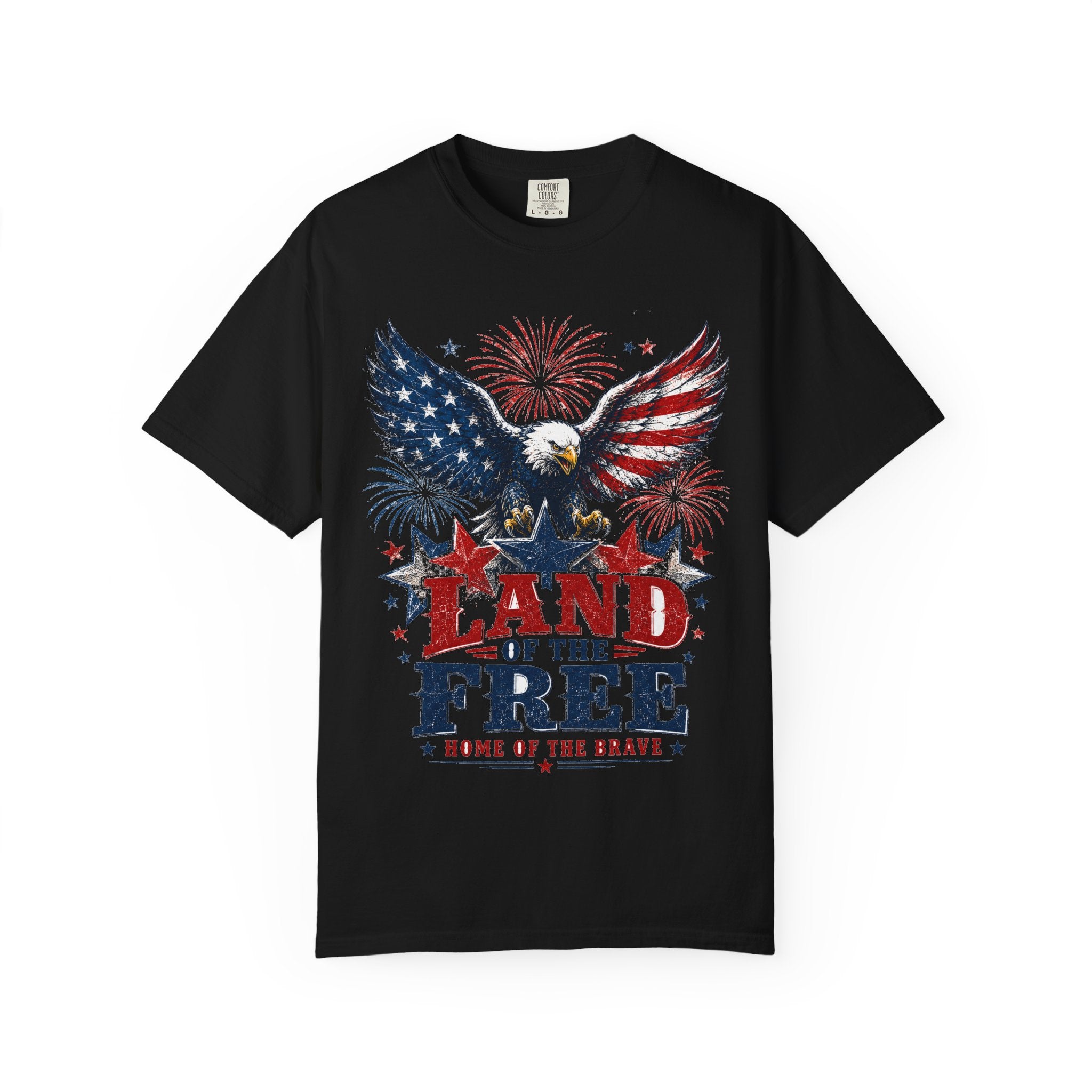 Patriotic Eagle T-Shirt — "Land of the Free, Home of the Brave"