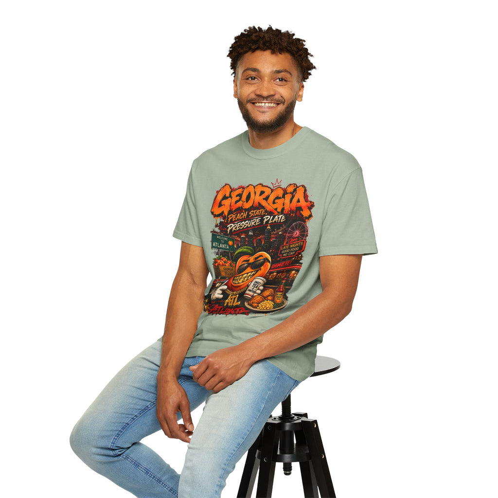 Georgia Peach Vintage Graphic T-Shirt — Atlanta Street Food & Peach State Design