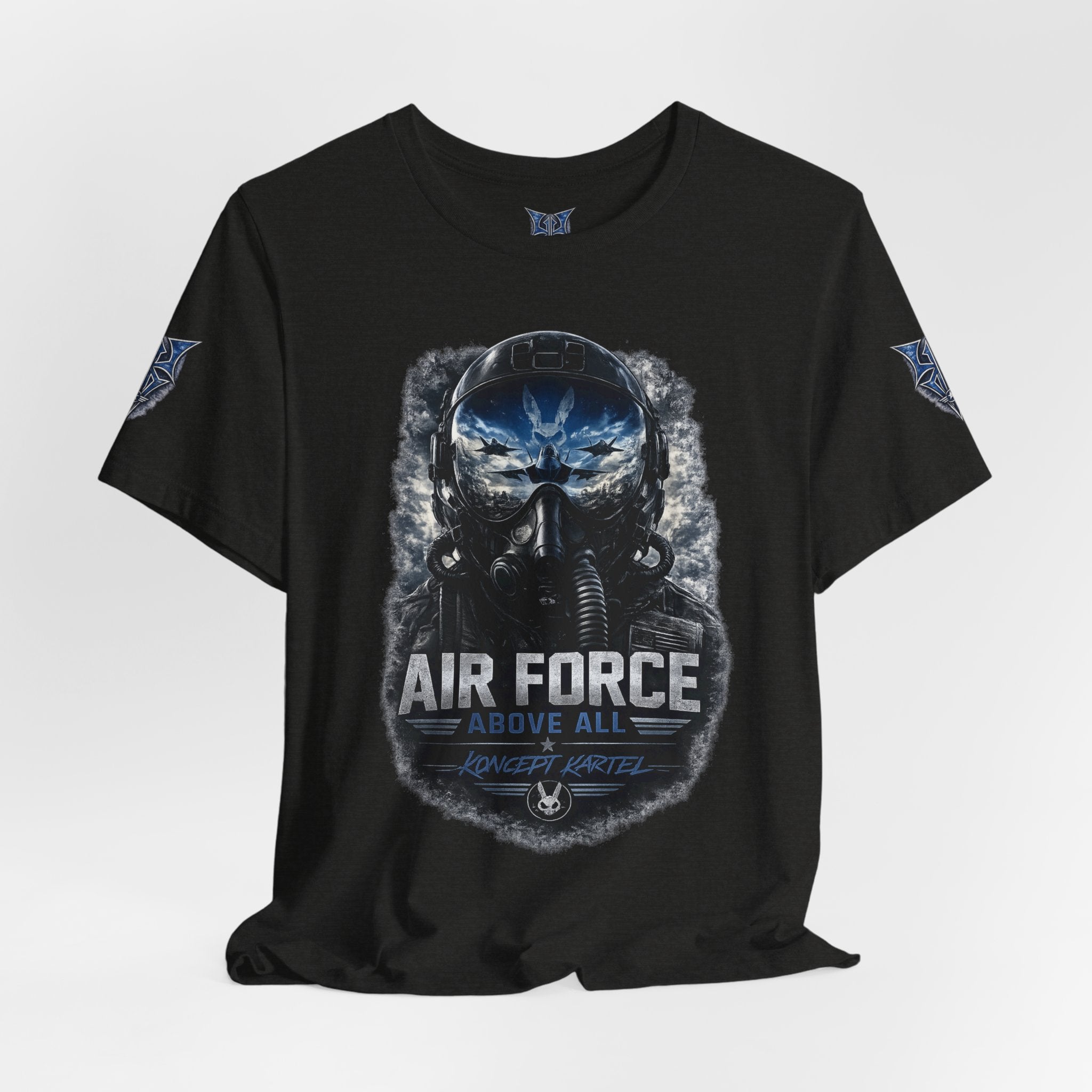 Air Force Pilot Mask Tee — "Air Force Above All" Military Aviation T-Shirt
