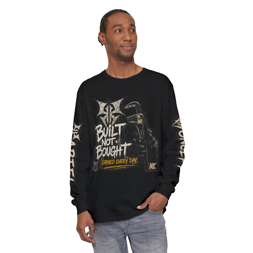 Built Not Bought Long Sleeve T-Shirt — Mechanic/Builder Graphic Tee