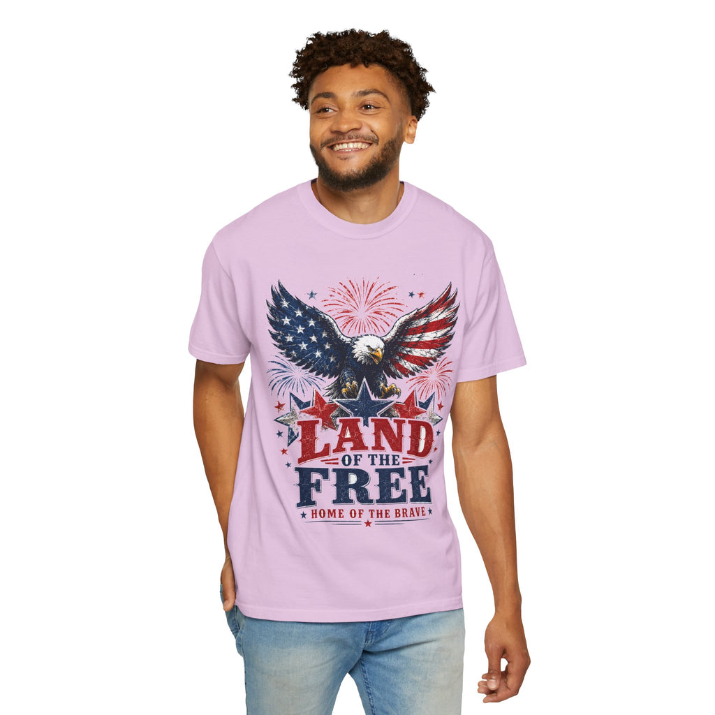Patriotic Eagle T-Shirt — "Land of the Free, Home of the Brave"