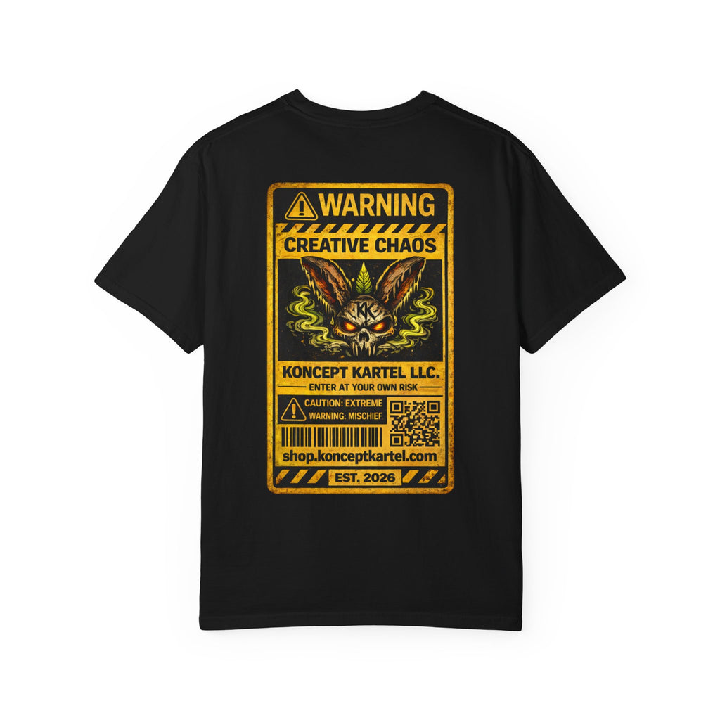 T-Shirt — Koncept Kartel “Warning: Creative Chaos” Graphic Tee