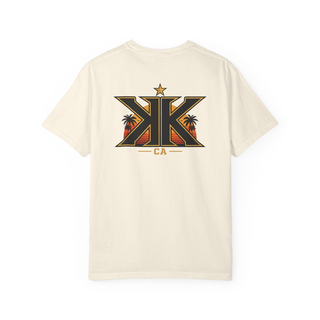 California West Coast Graphic T-Shirt — "California Hella" Vintage Sunset Car Design