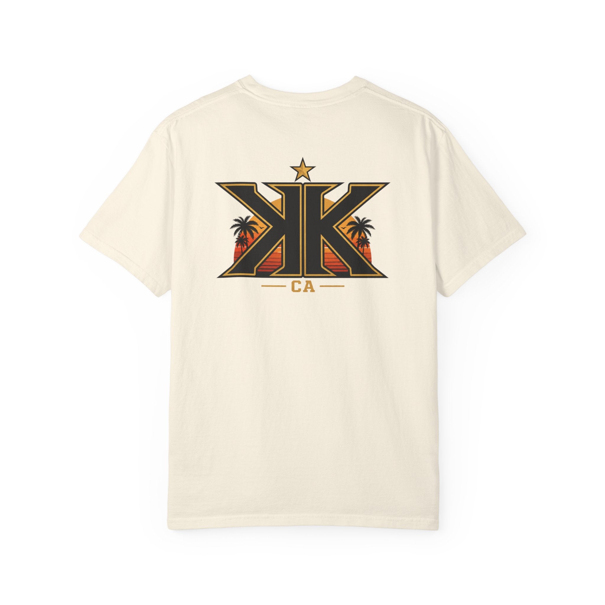 California West Coast Graphic T-Shirt — "California Hella" Vintage Sunset Car Design