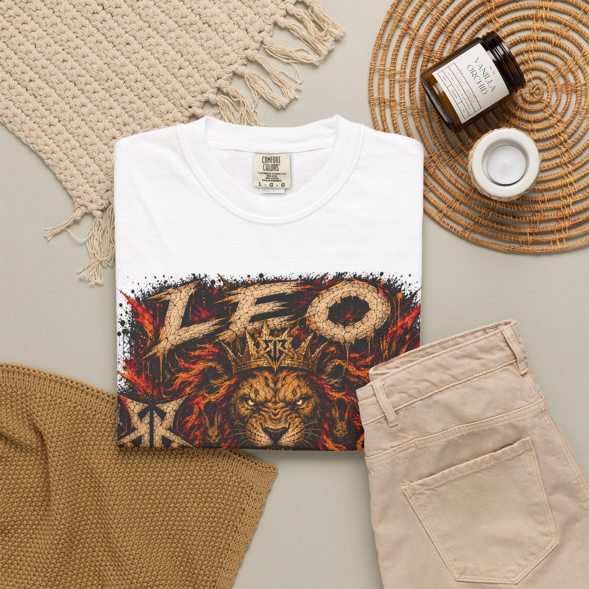 Crowned Chaos Lion Graphic T-Shirt
