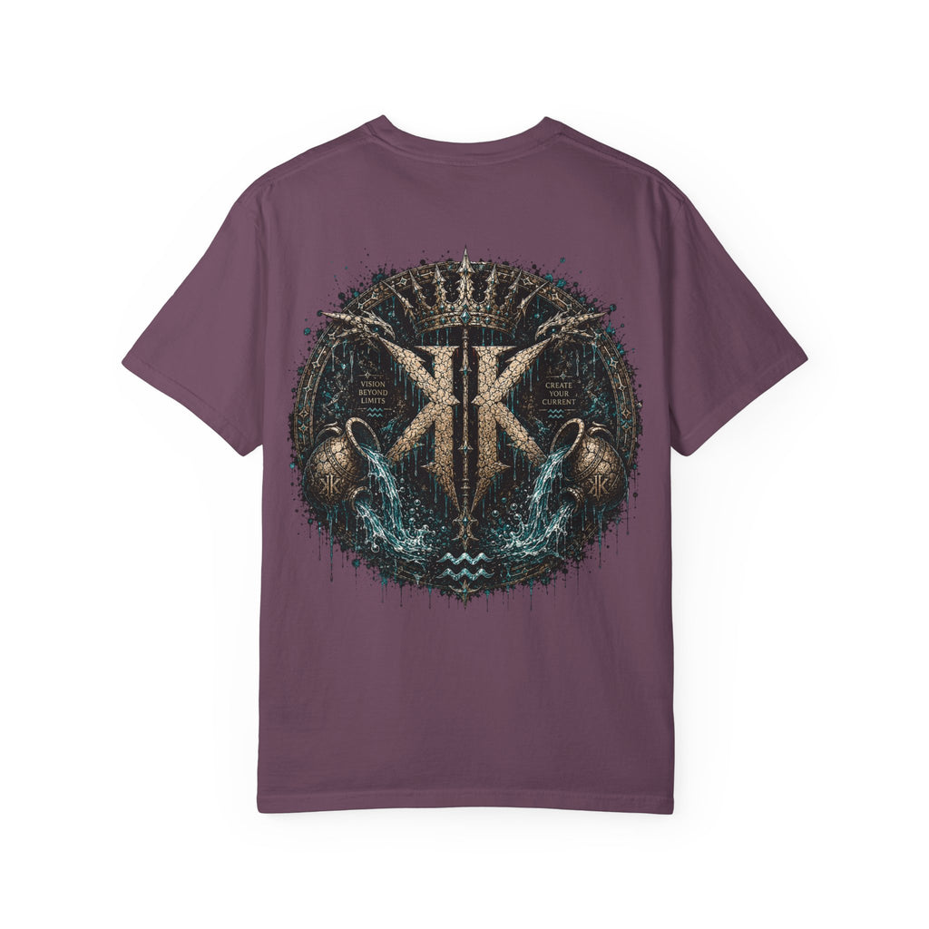 Aquarius Zodiac T-shirt — “Flow Like Water” Astrological Graphic Tee