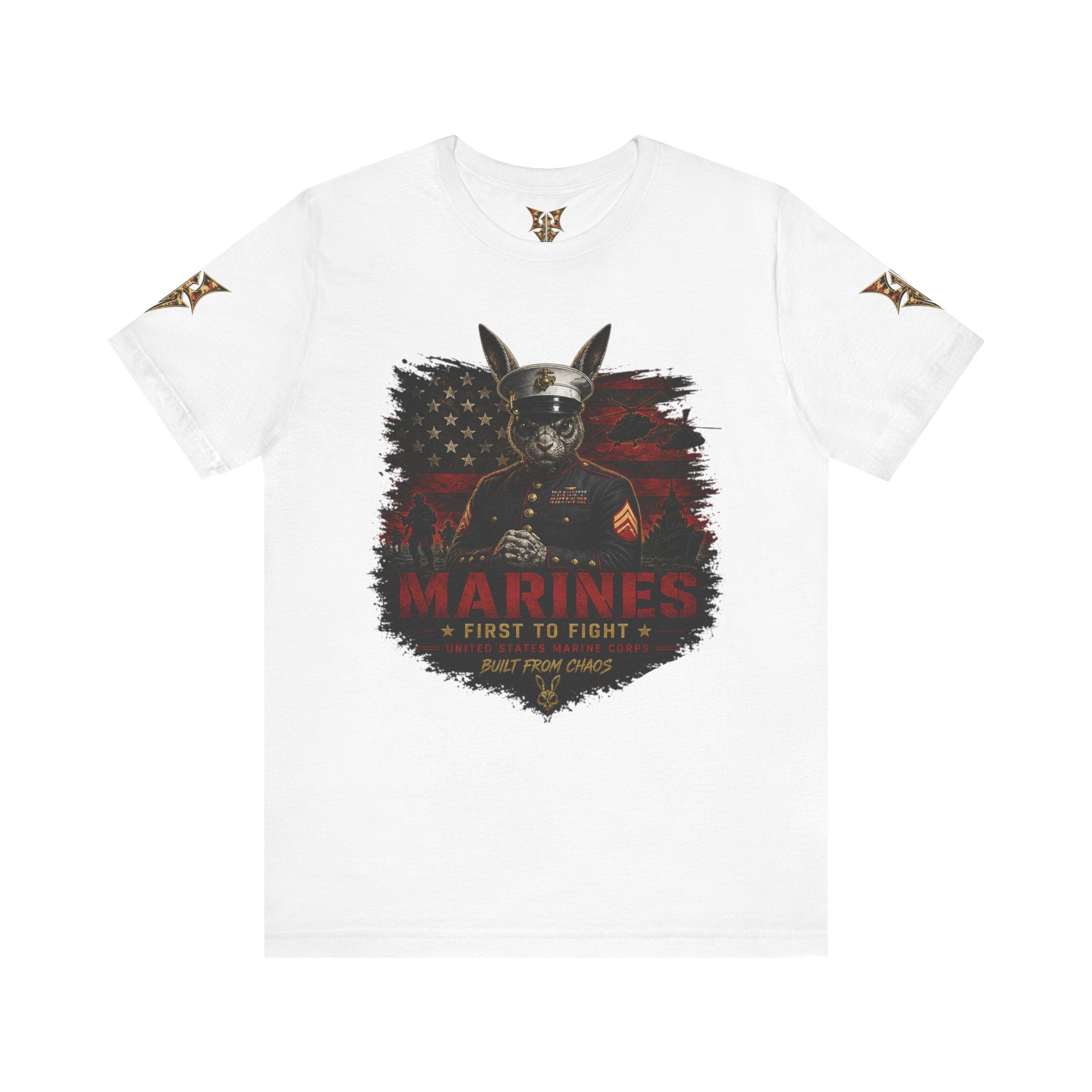 Marines "First to Fight" Military Graphic Tee — "Not Allowed to Die Without Permission"