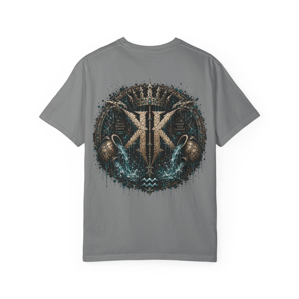 Aquarius Zodiac T-shirt — “Flow Like Water” Astrological Graphic Tee