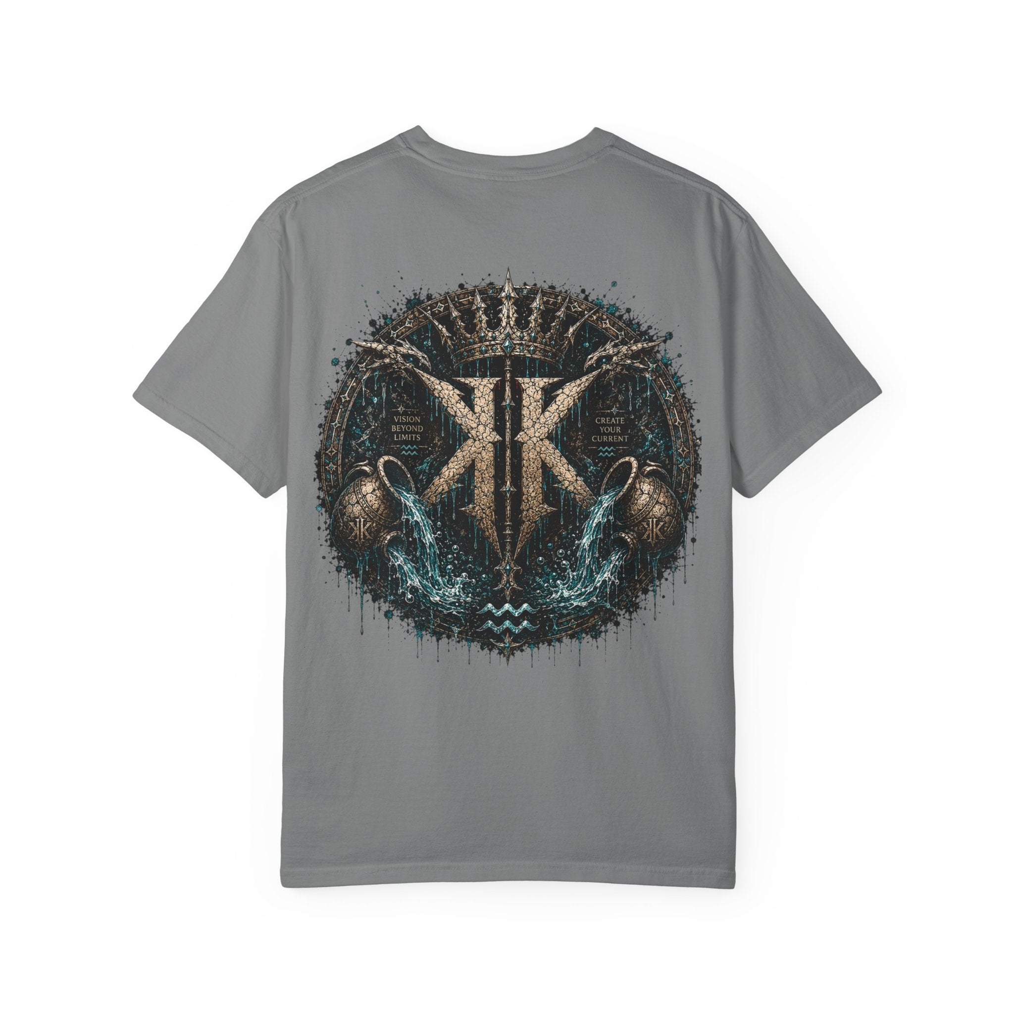 Aquarius Zodiac T-shirt — “Flow Like Water” Astrological Graphic Tee