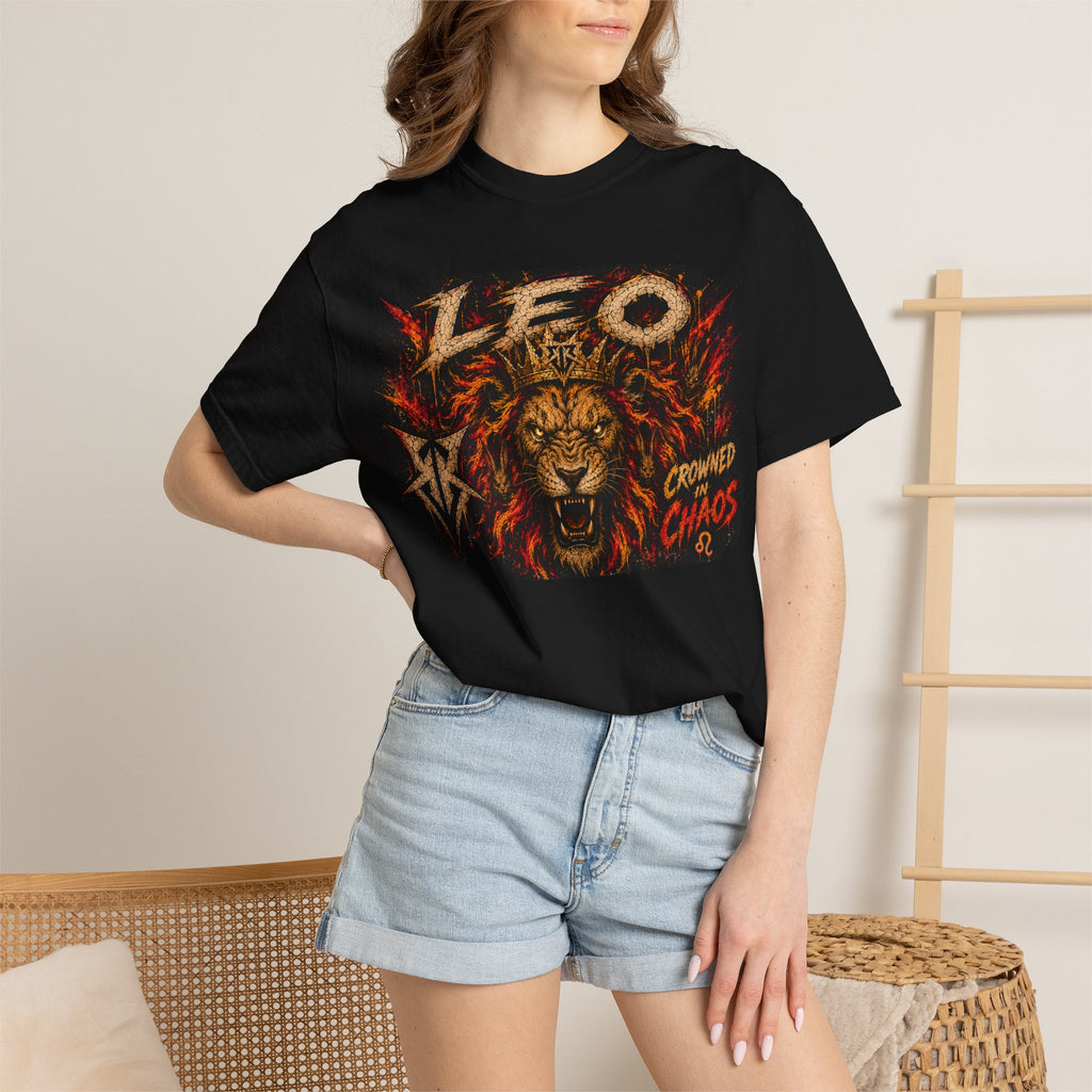 Crowned Chaos Lion Graphic T-Shirt