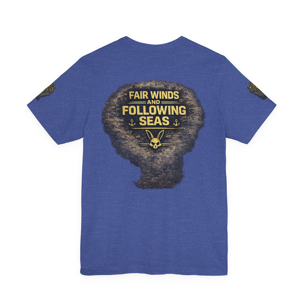 Navy 'Silence Is Power' Skull Anchor Tee — Fair Winds & Following Seas Back Graphic