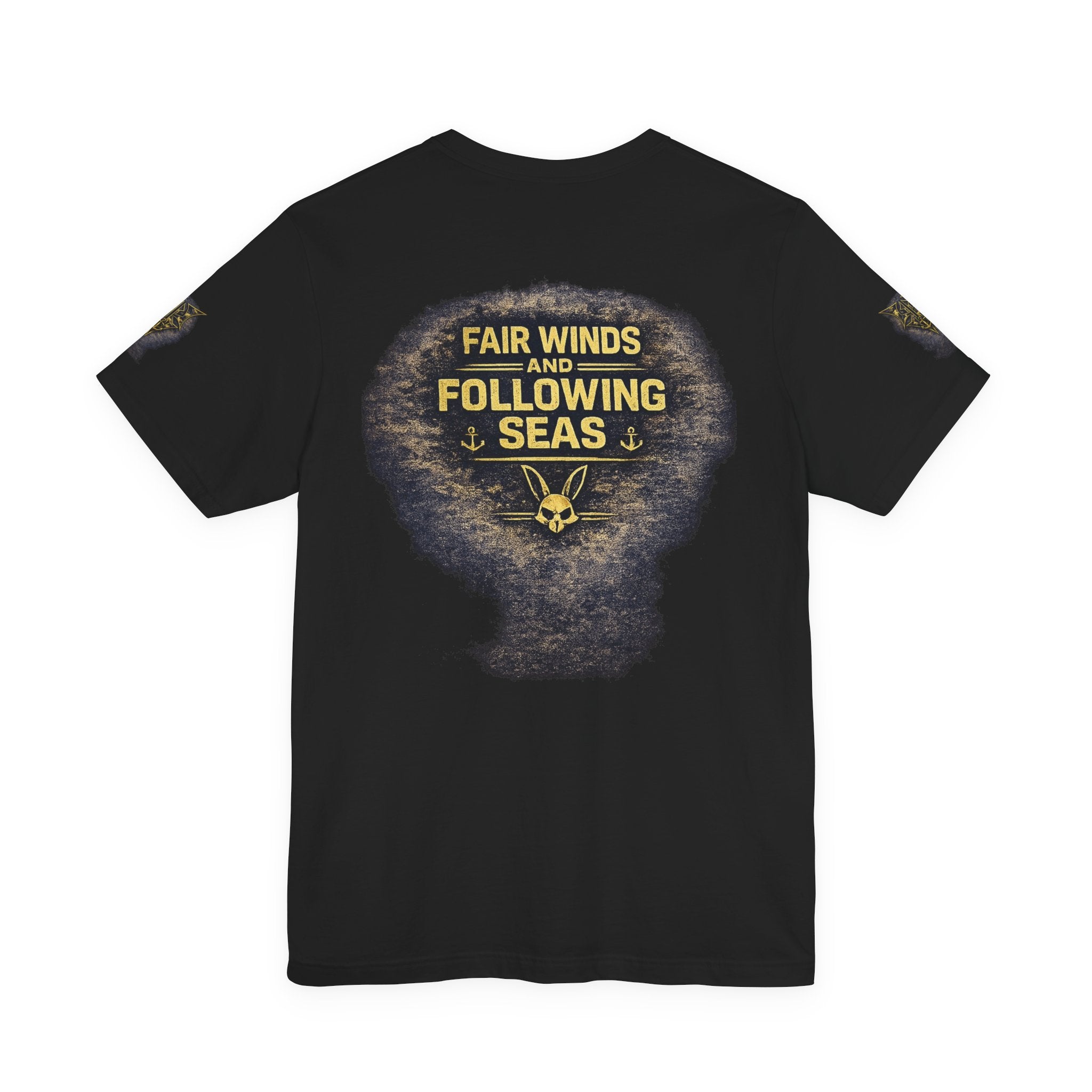 Navy 'Silence Is Power' Skull Anchor Tee — Fair Winds & Following Seas Back Graphic